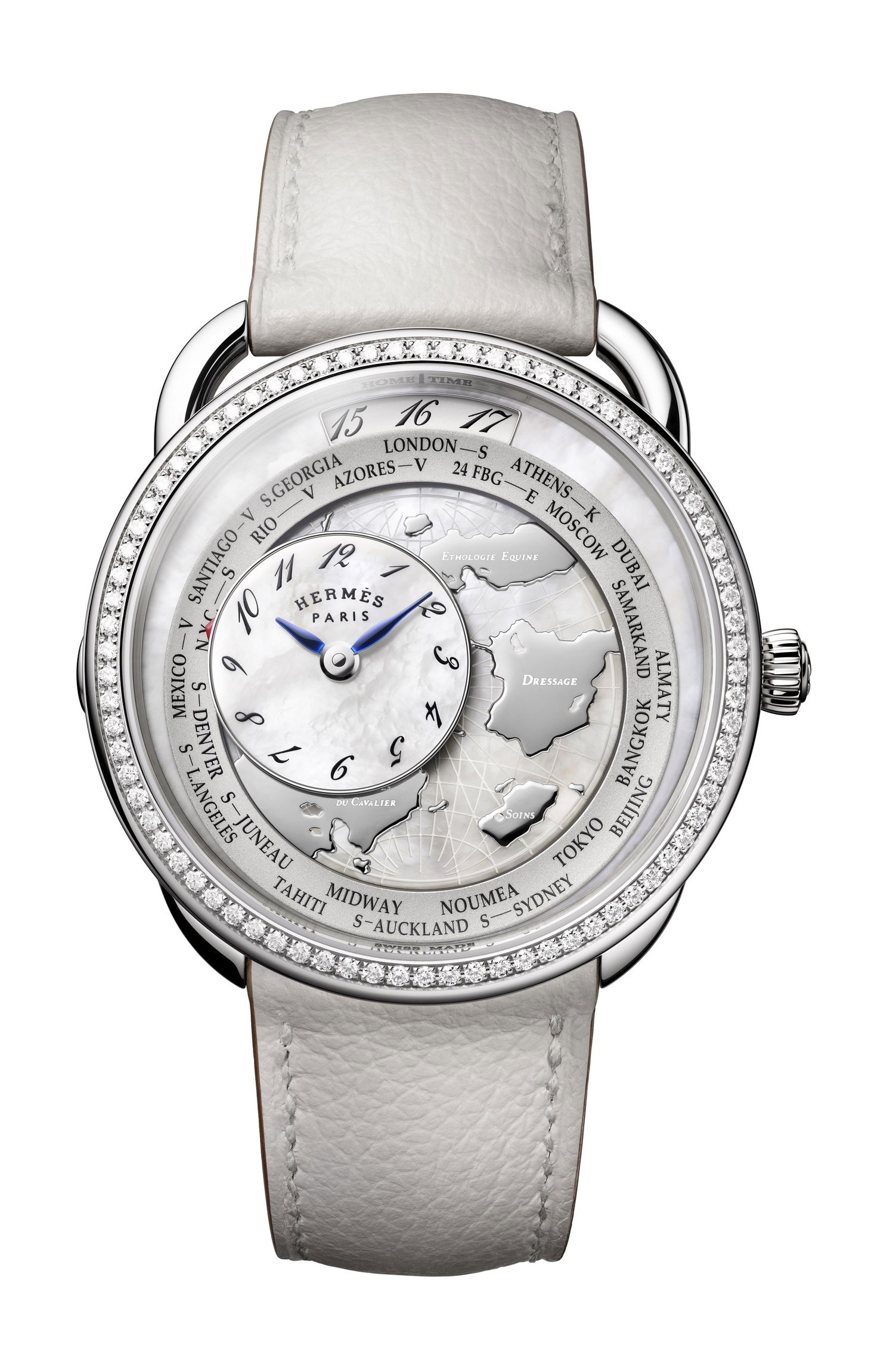 Hermès Arceau Le Temps Voyageur luxury timepiece - detailed view