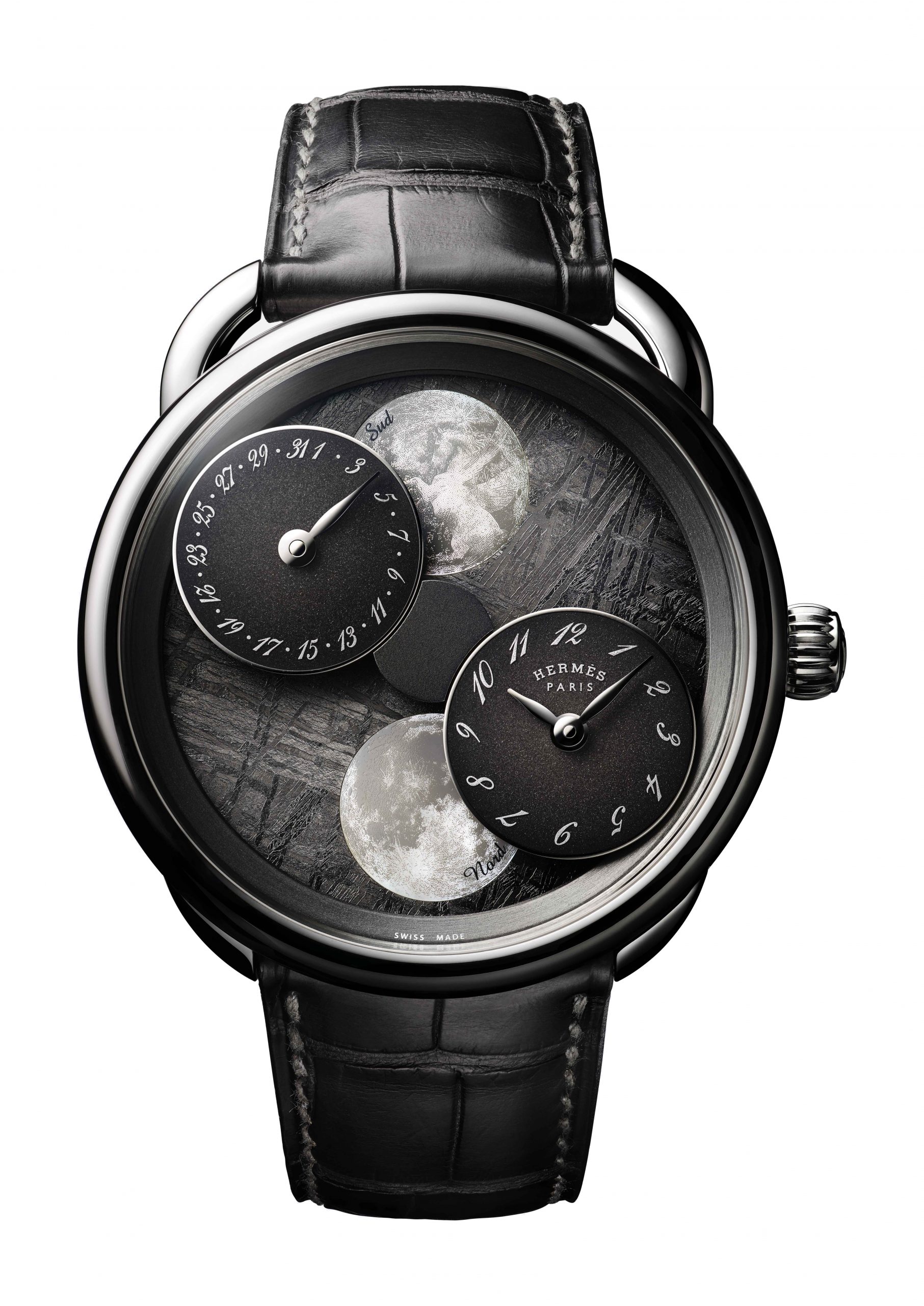 Hermès Arceau L’heure de la lune luxury timepiece - detailed view