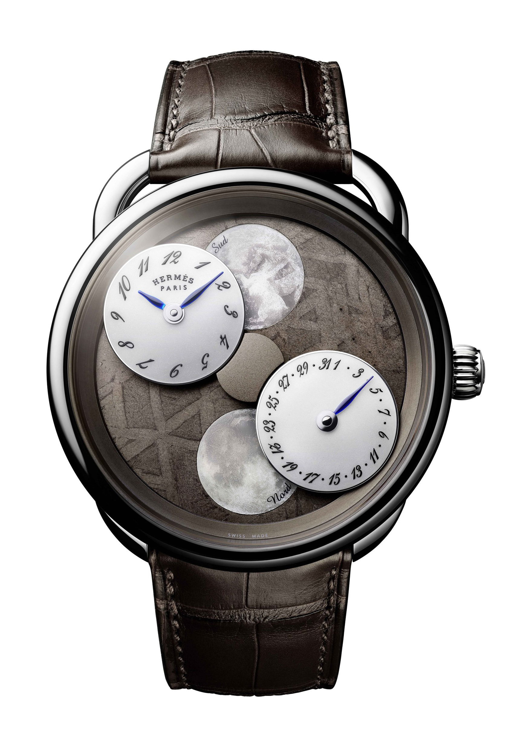 Hermès Arceau L’heure de la lune “New York” luxury timepiece - detailed view