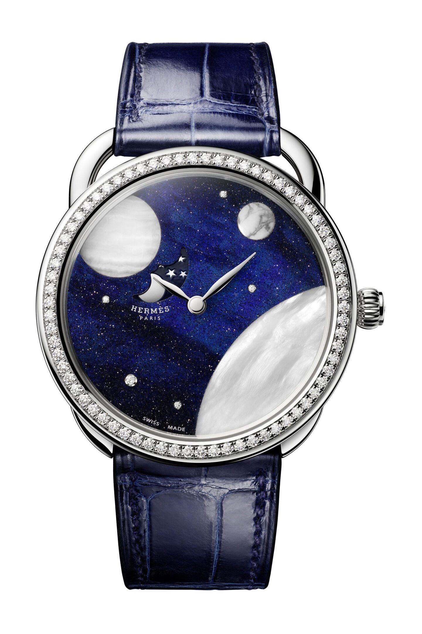 Hermès Arceau Petite Lune luxury timepiece - detailed view