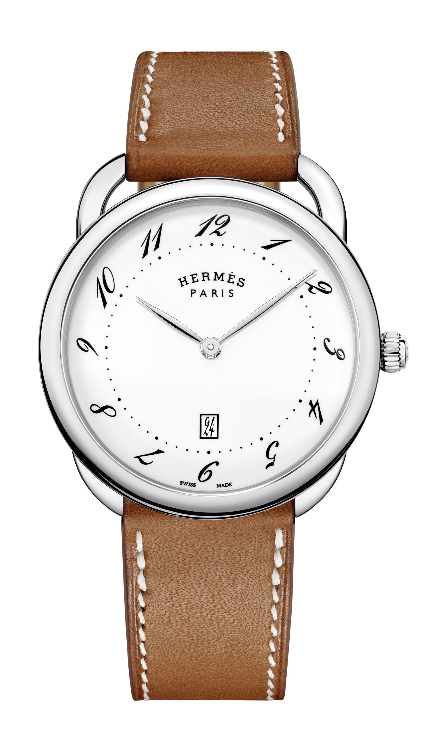 Hermès Arceau TGM luxury timepiece - detailed view