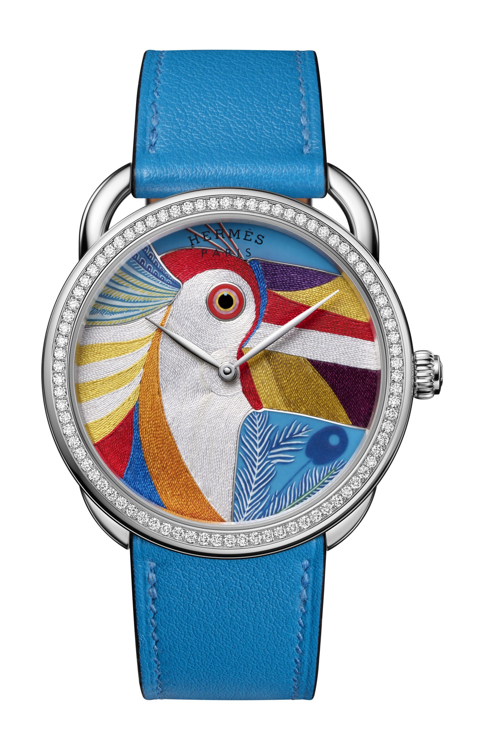 Hermès Arceau Toucan de Paradis luxury timepiece - detailed view
