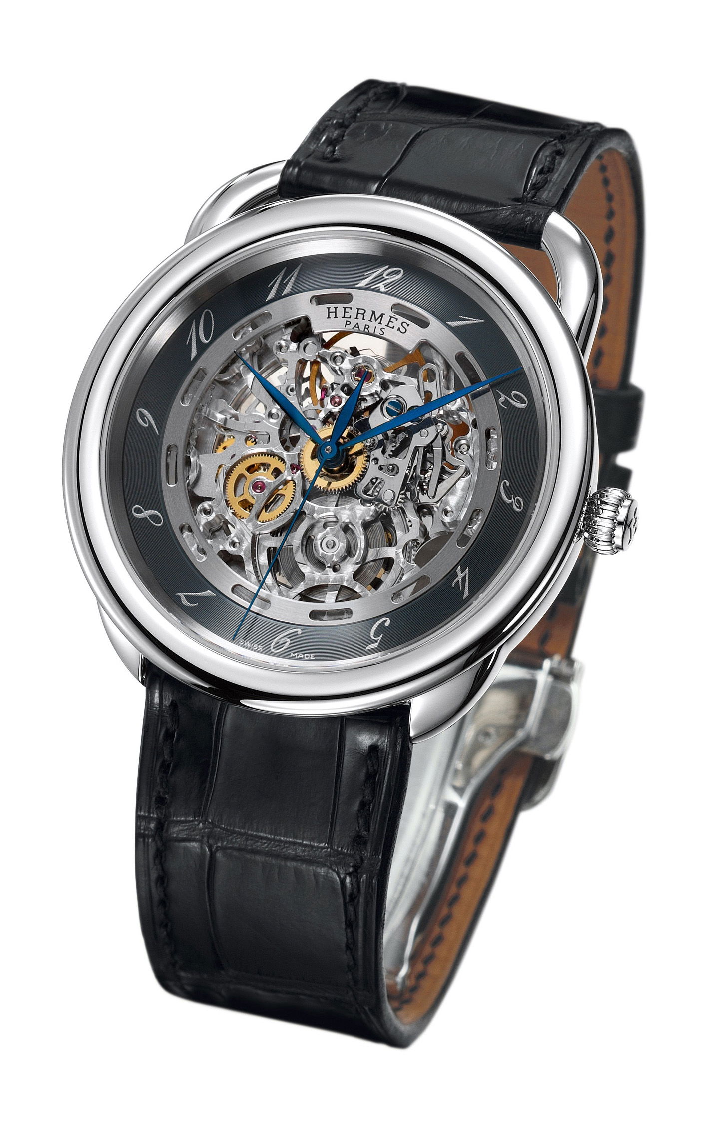 Hermès Arceau Squelette luxury timepiece - detailed view
