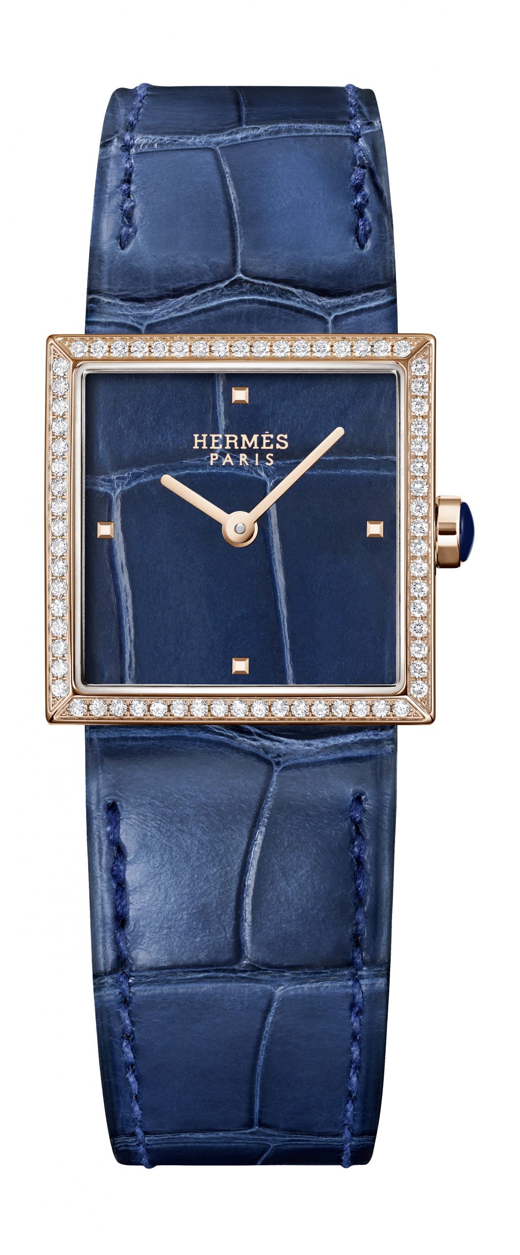 Hermès Carré Cuir luxury timepiece - detailed view