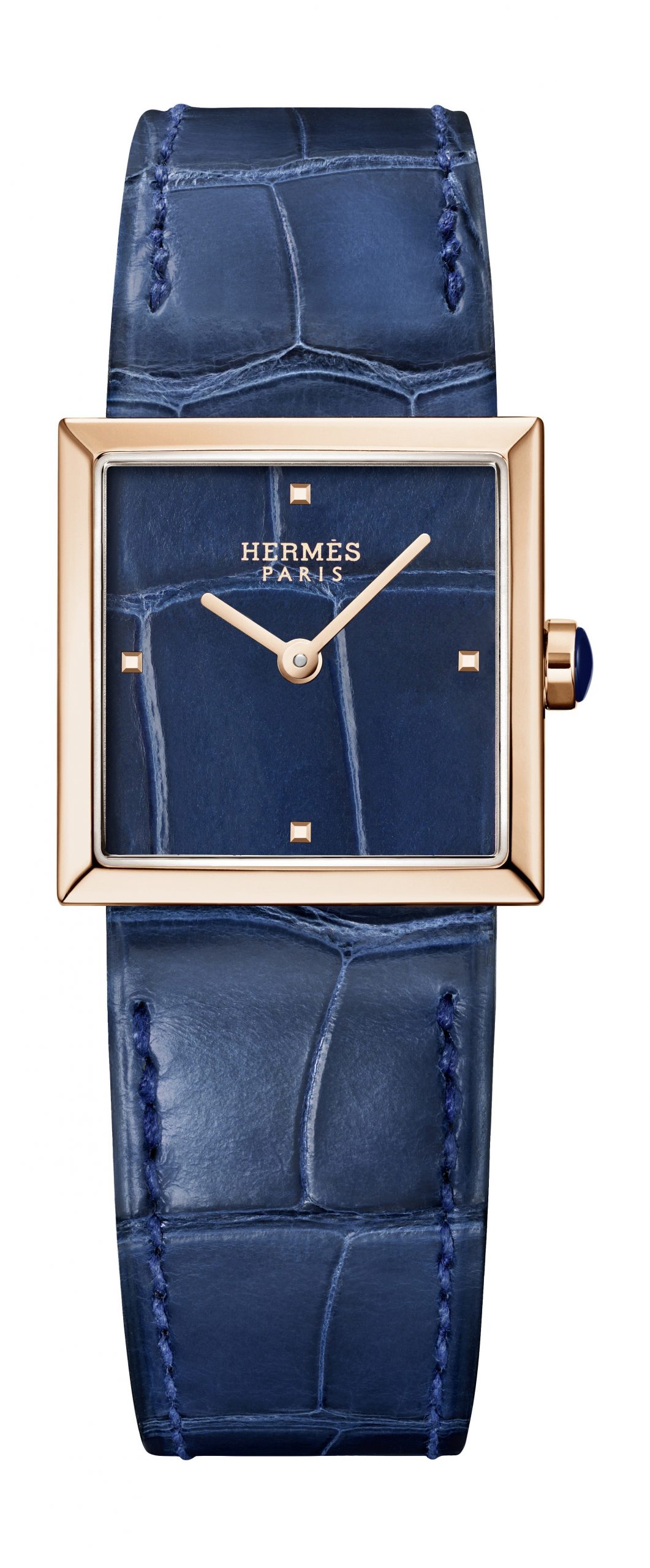 Hermès Carré Cuir luxury timepiece - detailed view