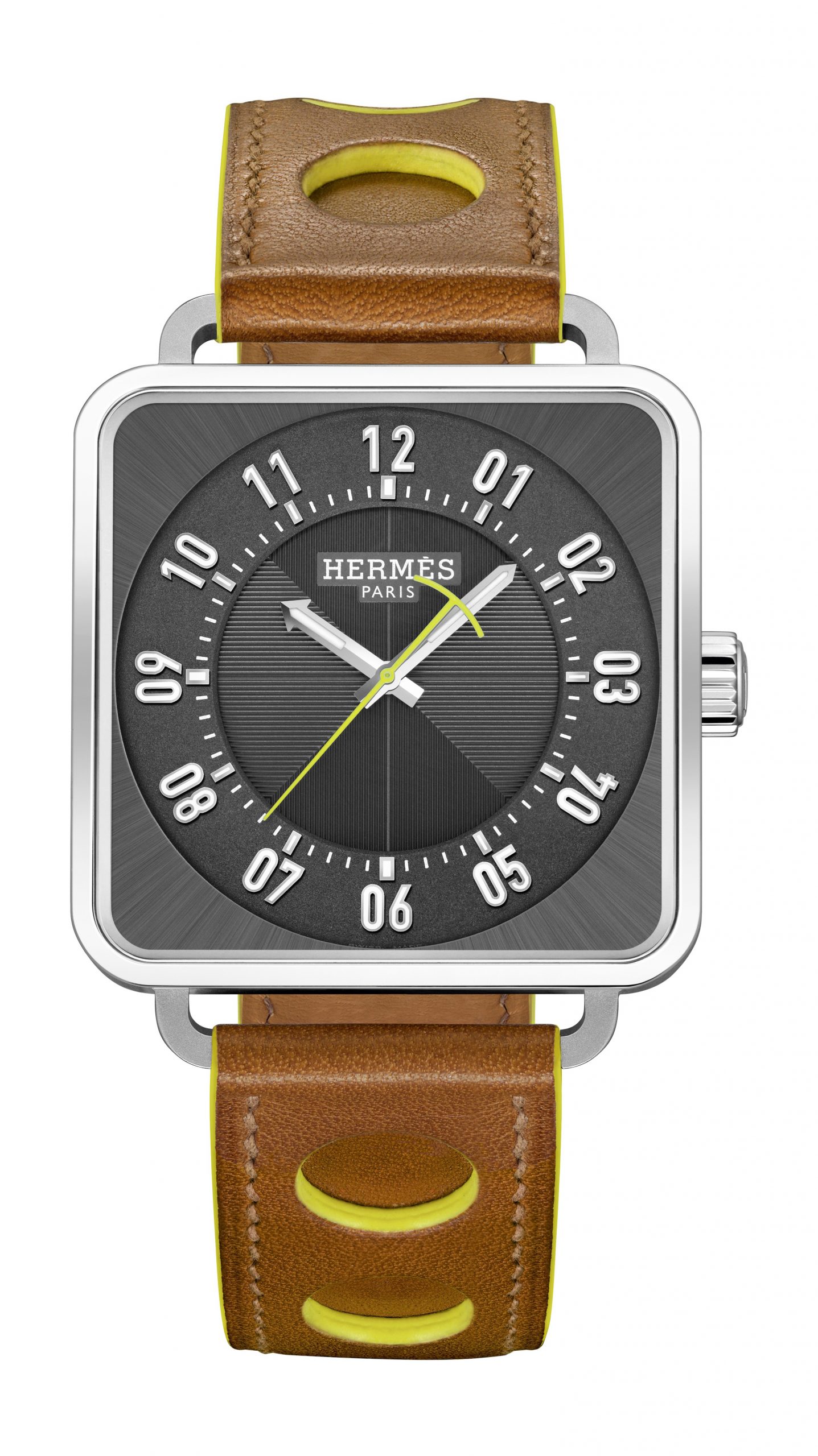 Hermès Carré H luxury timepiece - detailed view