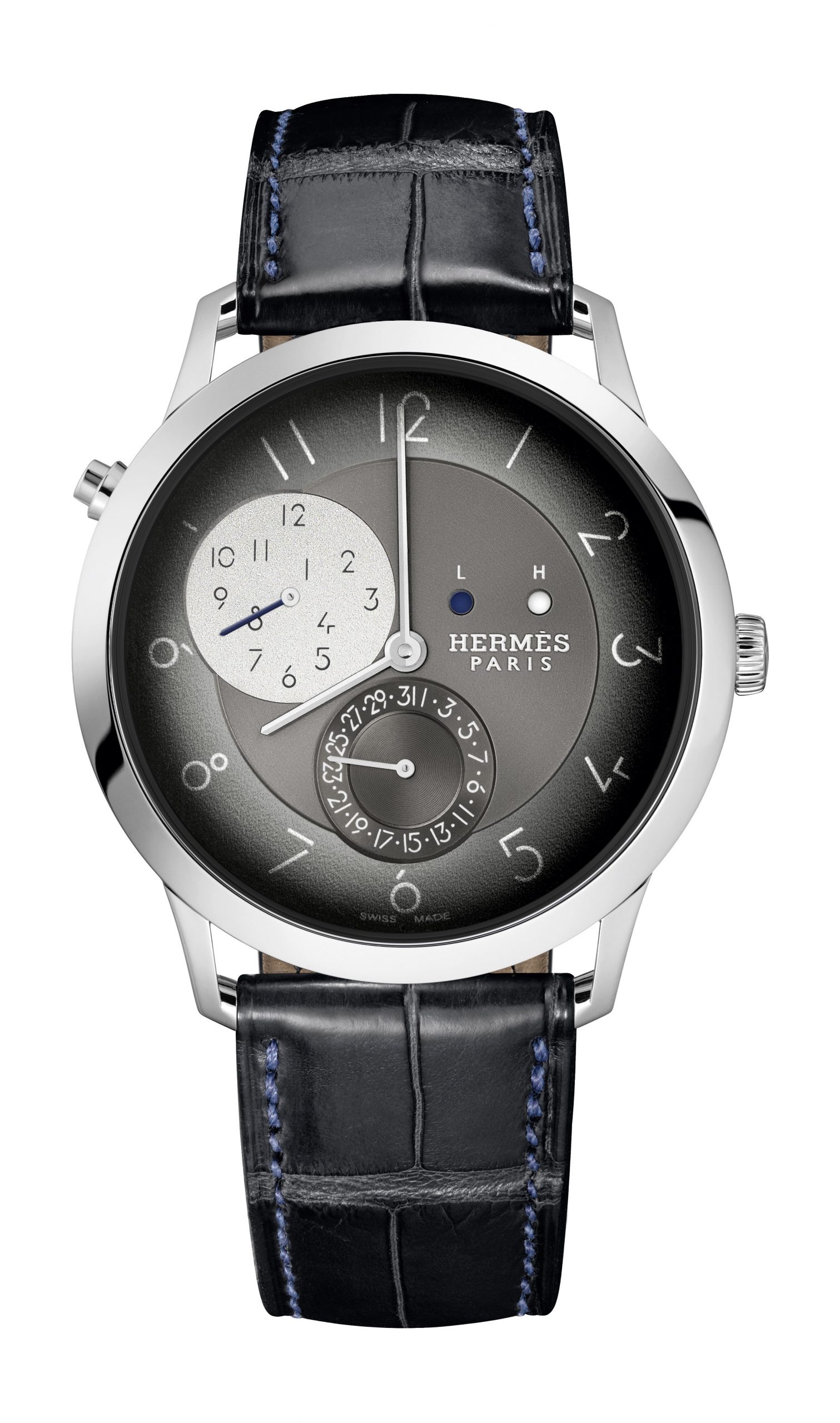 Hermès Slim d’Hermès GMT luxury timepiece - detailed view