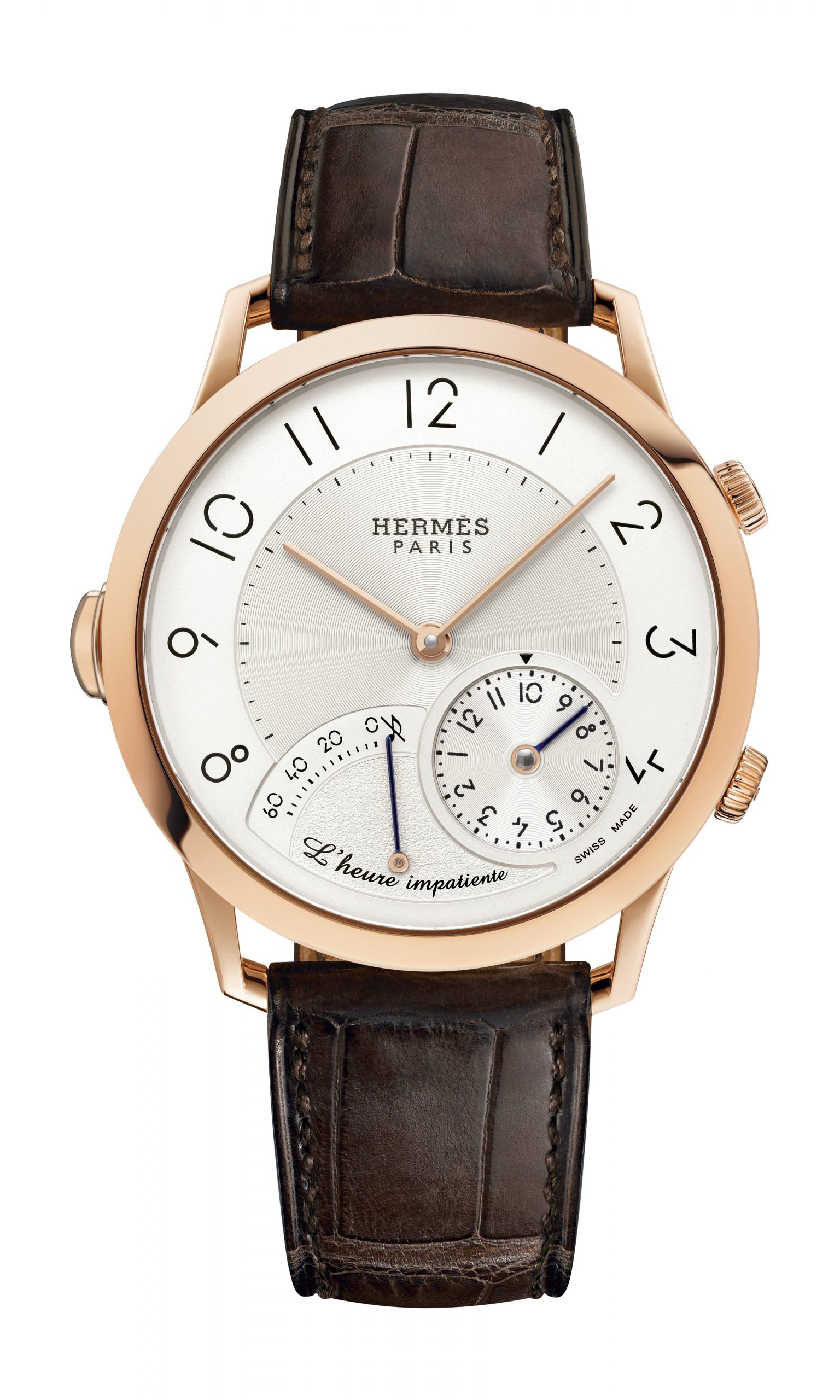 Hermès Slim d’Hermès L’heure impatiente luxury timepiece - detailed view