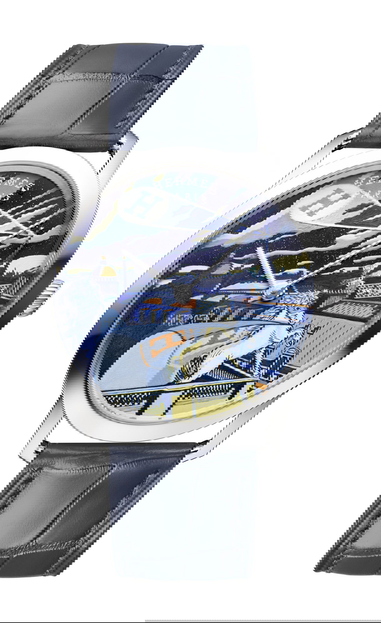 Hermès Slim d’Hermès Minuit au Faubourg luxury timepiece - detailed view