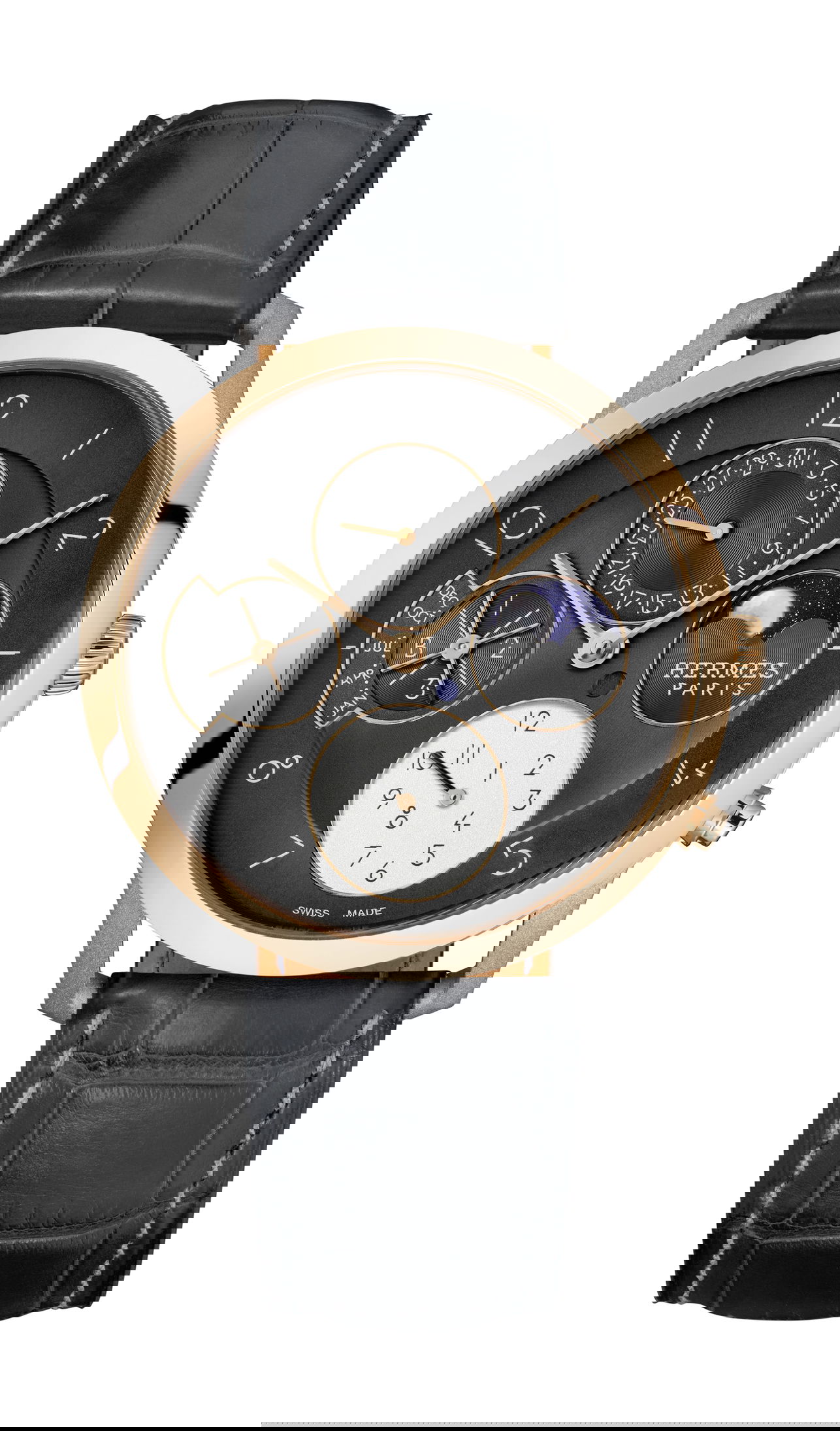 Hermès Slim d’Hermès Quantième Perpétuel luxury timepiece - detailed view