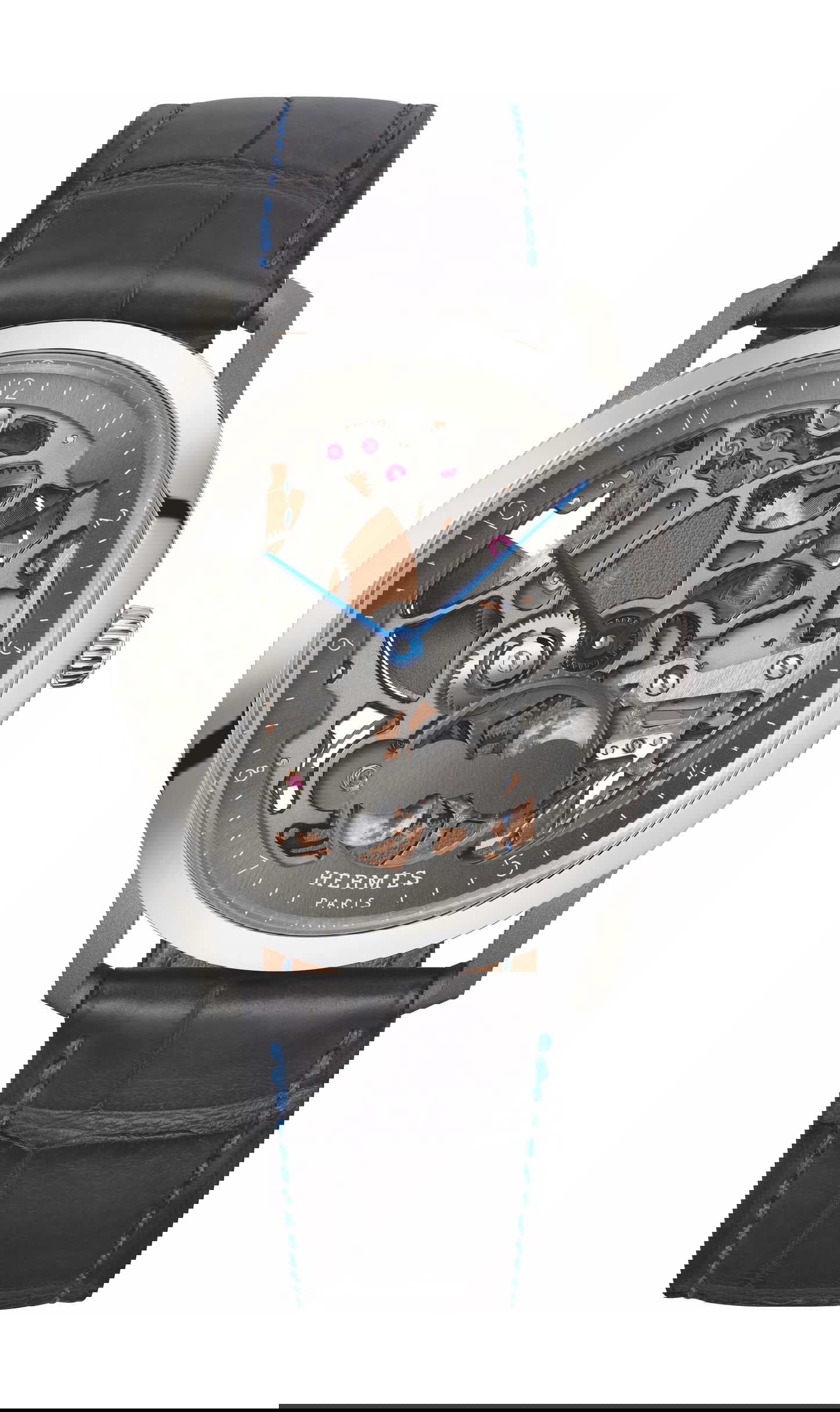 Hermès Slim d’Hermès Squelette Lune luxury timepiece - detailed view