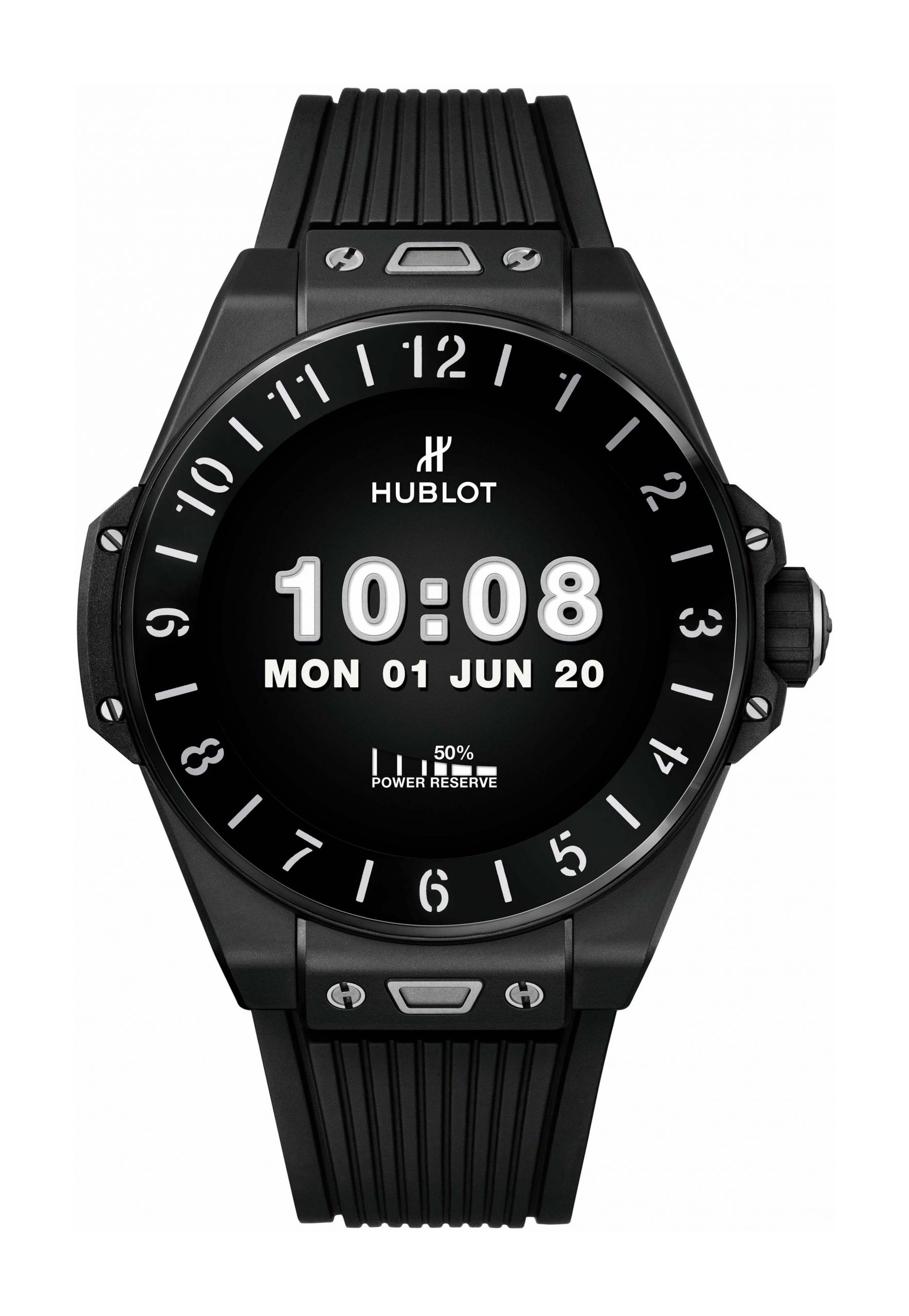 Hublot Big Bang e Black Ceramic luxury timepiece - detailed view