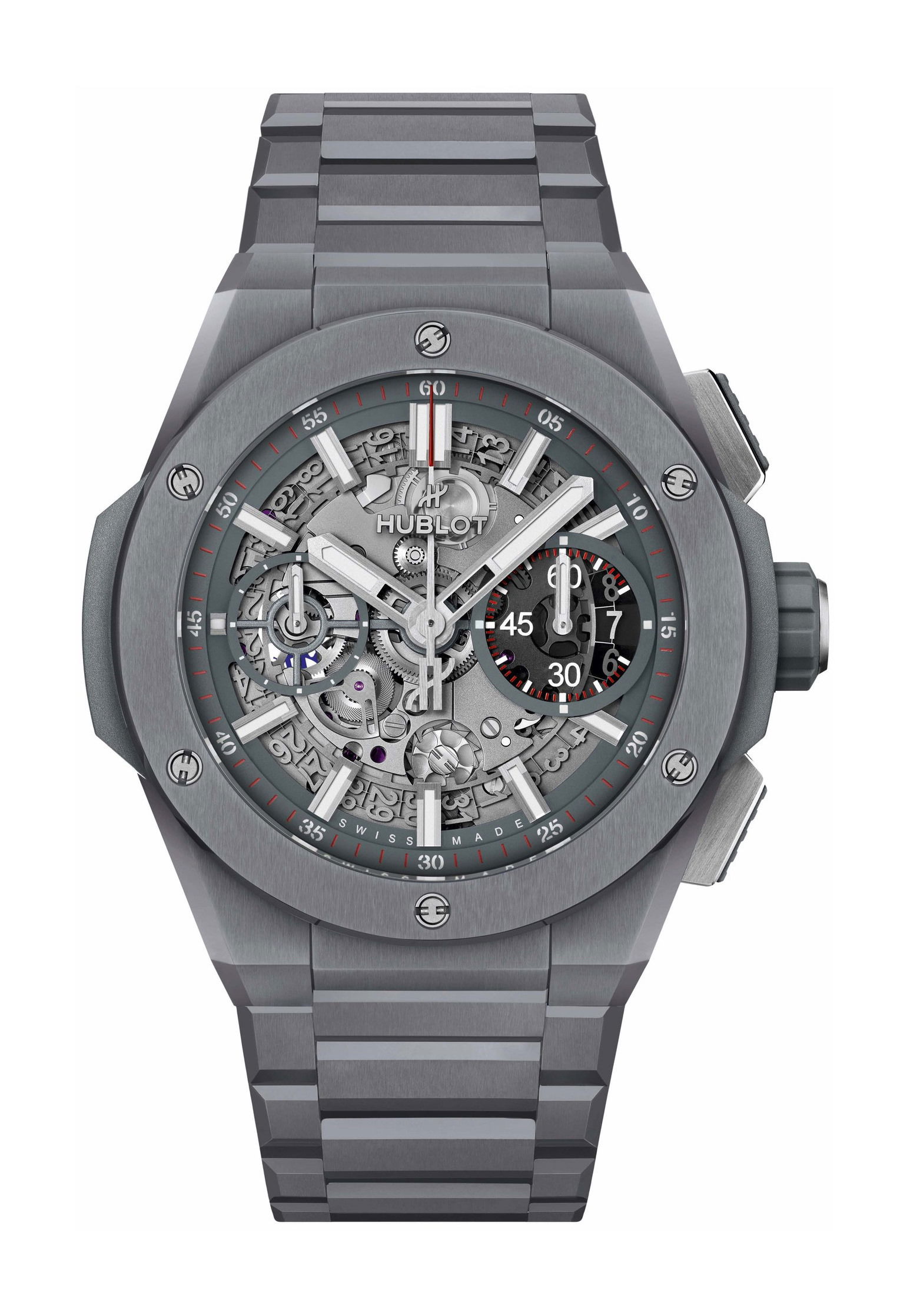 Hublot Big Bang Integral Grey Ceramic luxury timepiece - detailed view