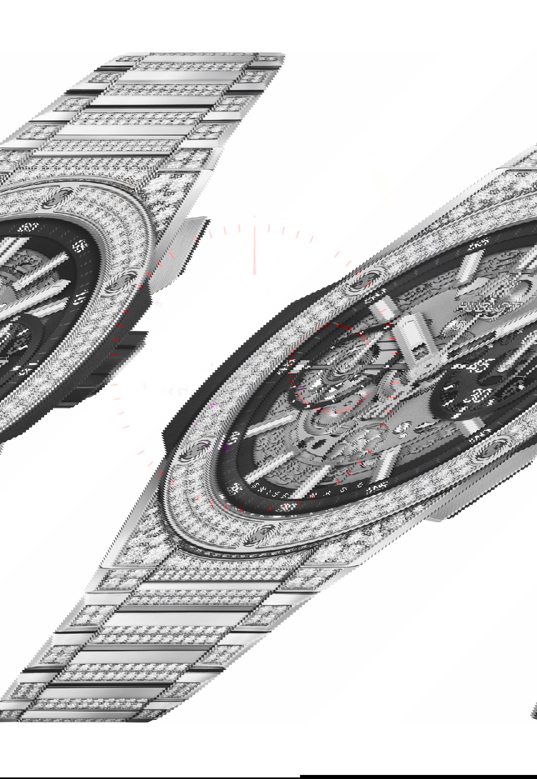 Hublot Big Bang Integral Titanium Pavé luxury timepiece - detailed view