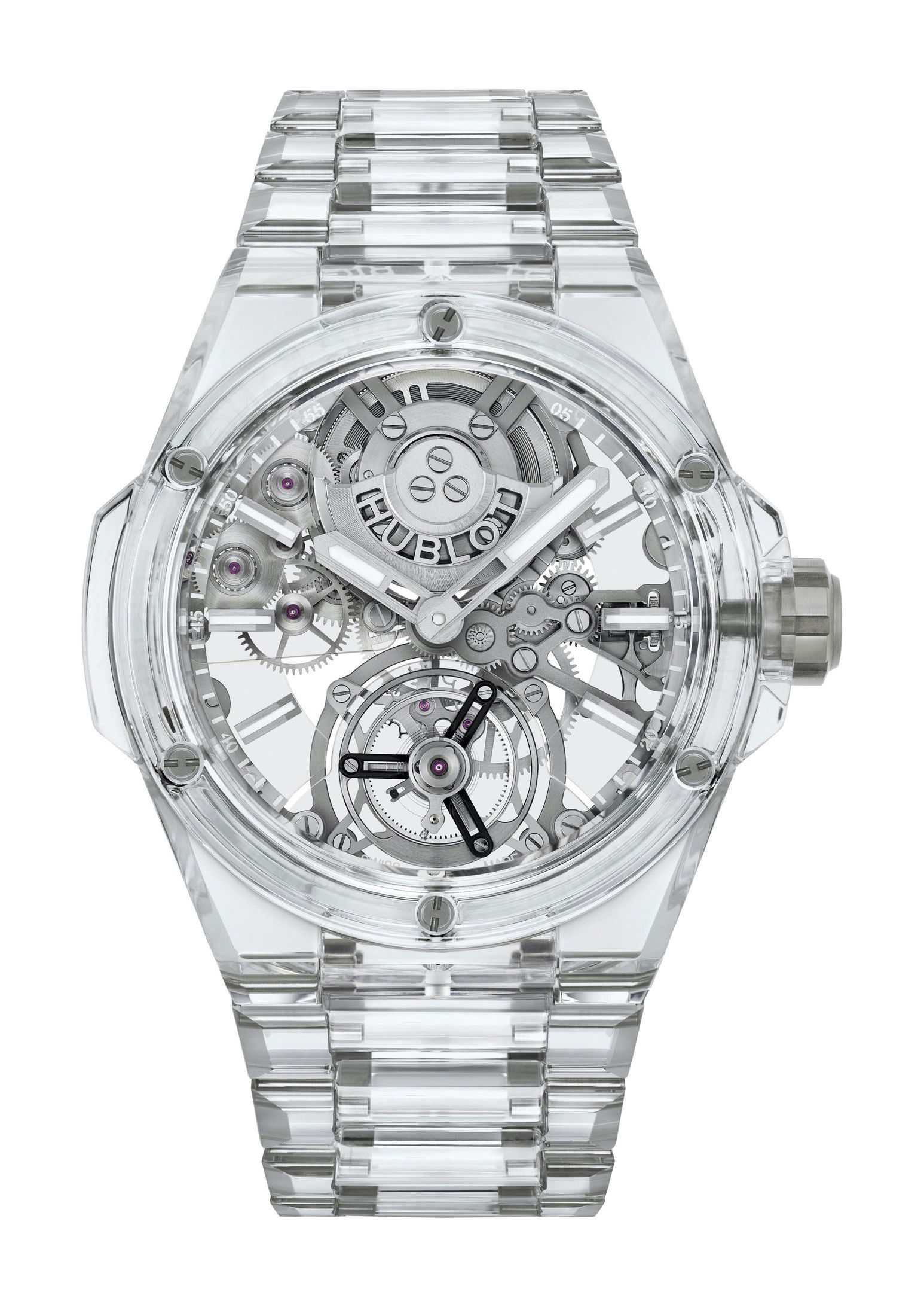 Hublot Big Bang Integral Tourbillon Full Sapphire luxury timepiece - detailed view