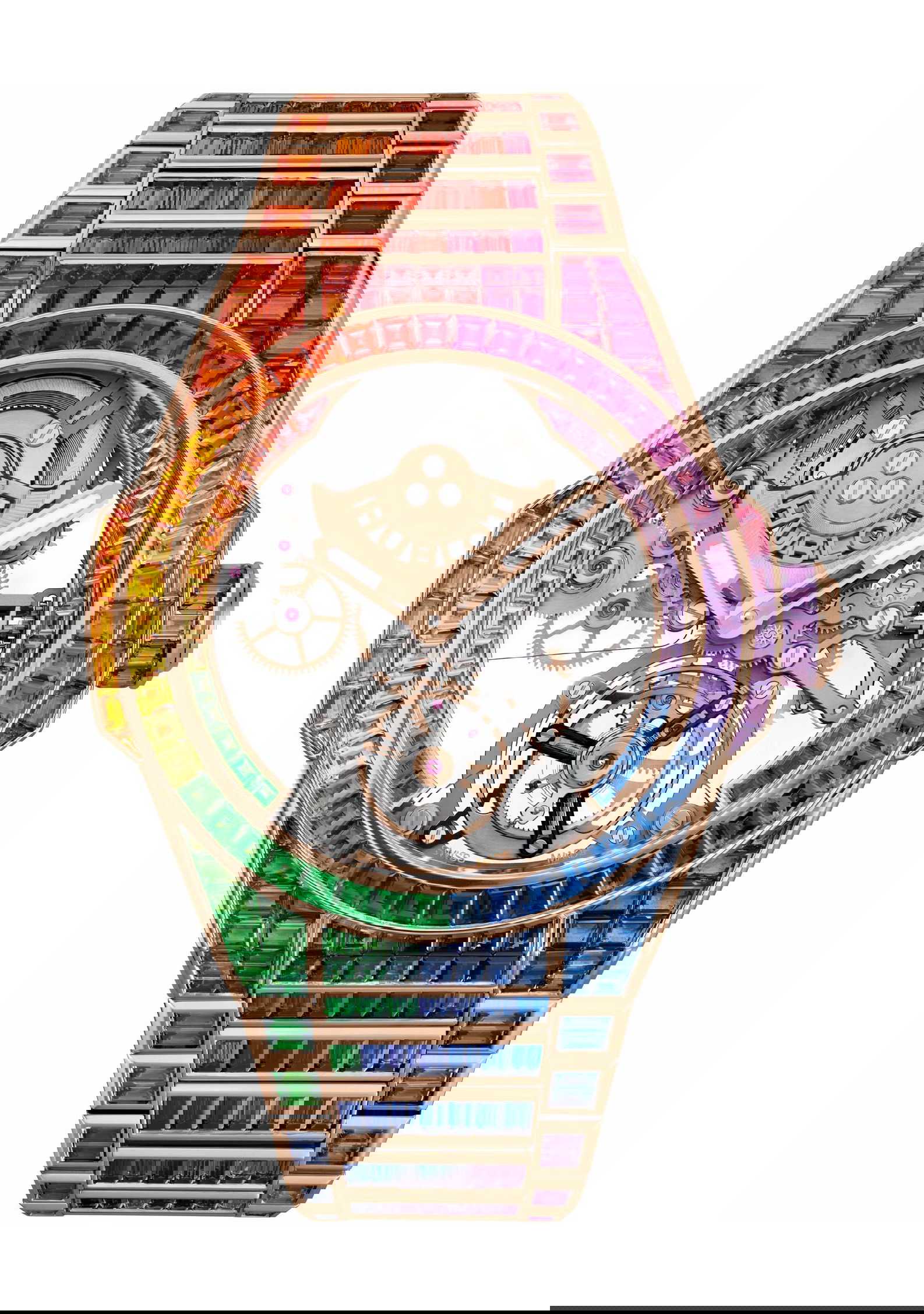 Hublot Big Bang Integral Tourbillon Rainbow luxury timepiece - detailed view