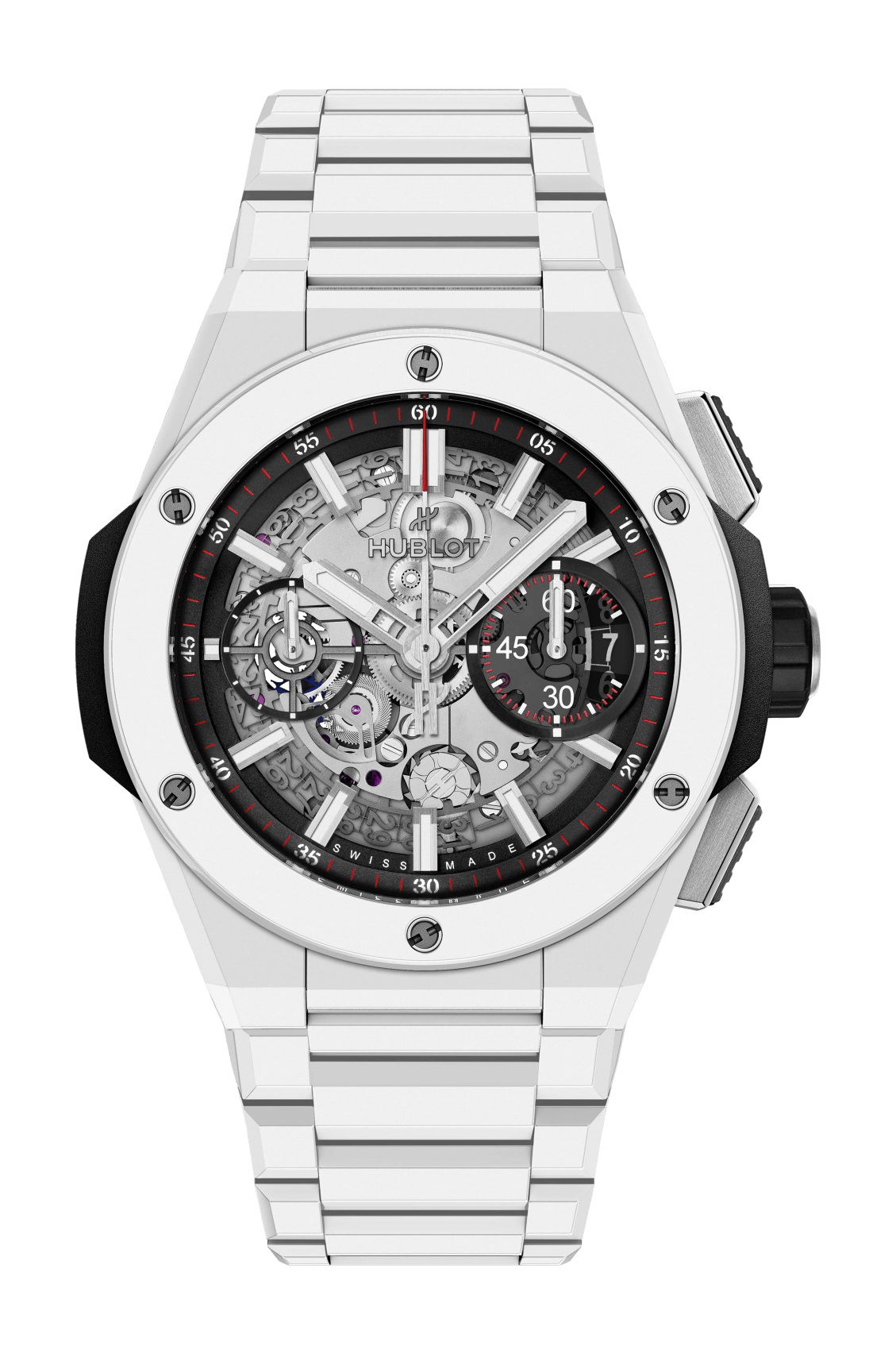 Hublot Big Bang Integral White Ceramic luxury timepiece - detailed view