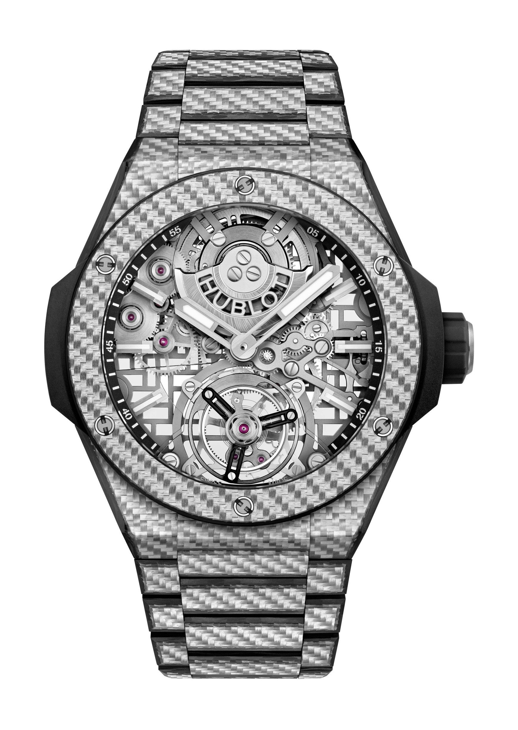 Hublot Big Bang Integrated Tourbillon Full Carbon luxury timepiece - detailed view