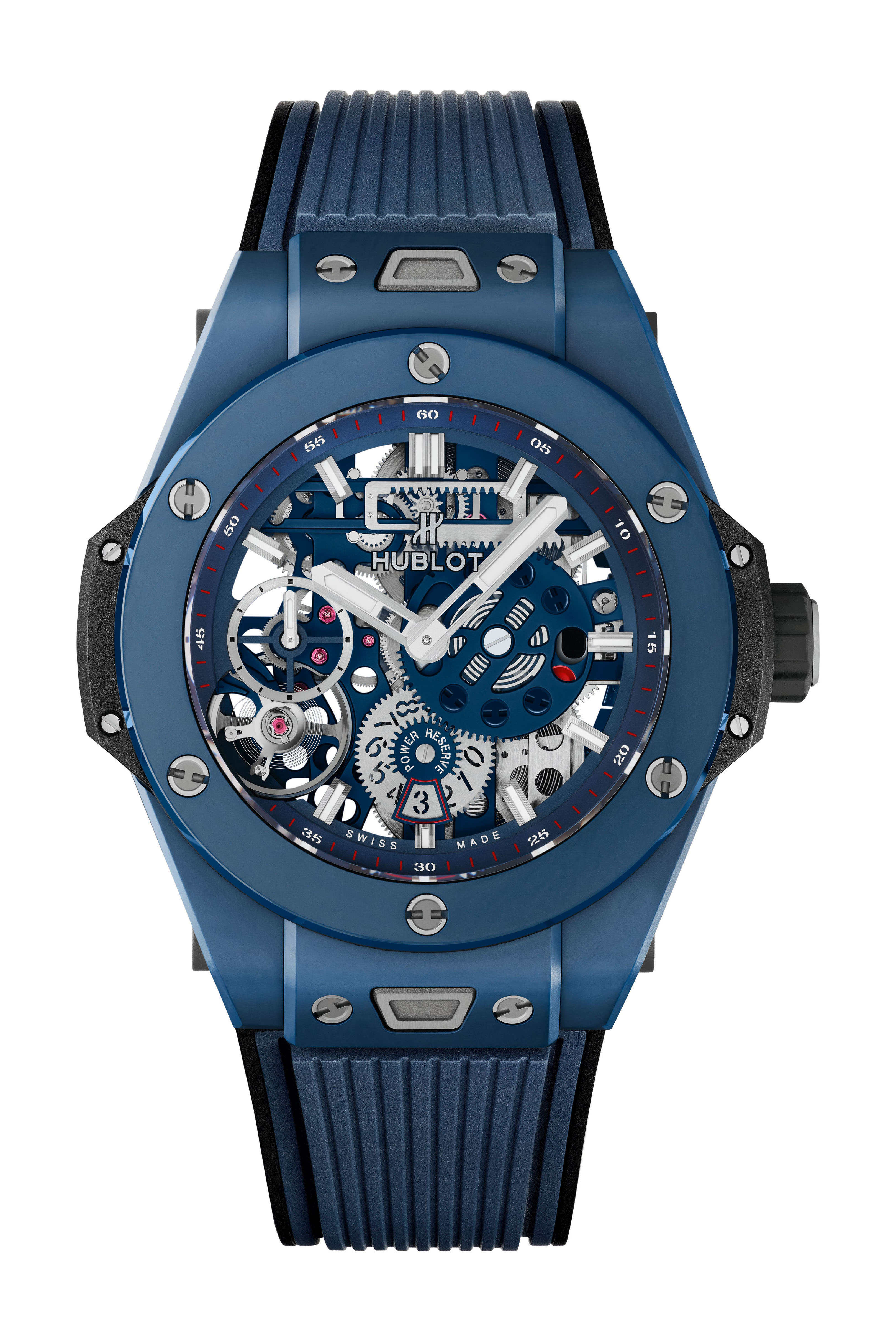 Hublot Big Bang MECA-10 Ceramic Blue luxury timepiece - detailed view