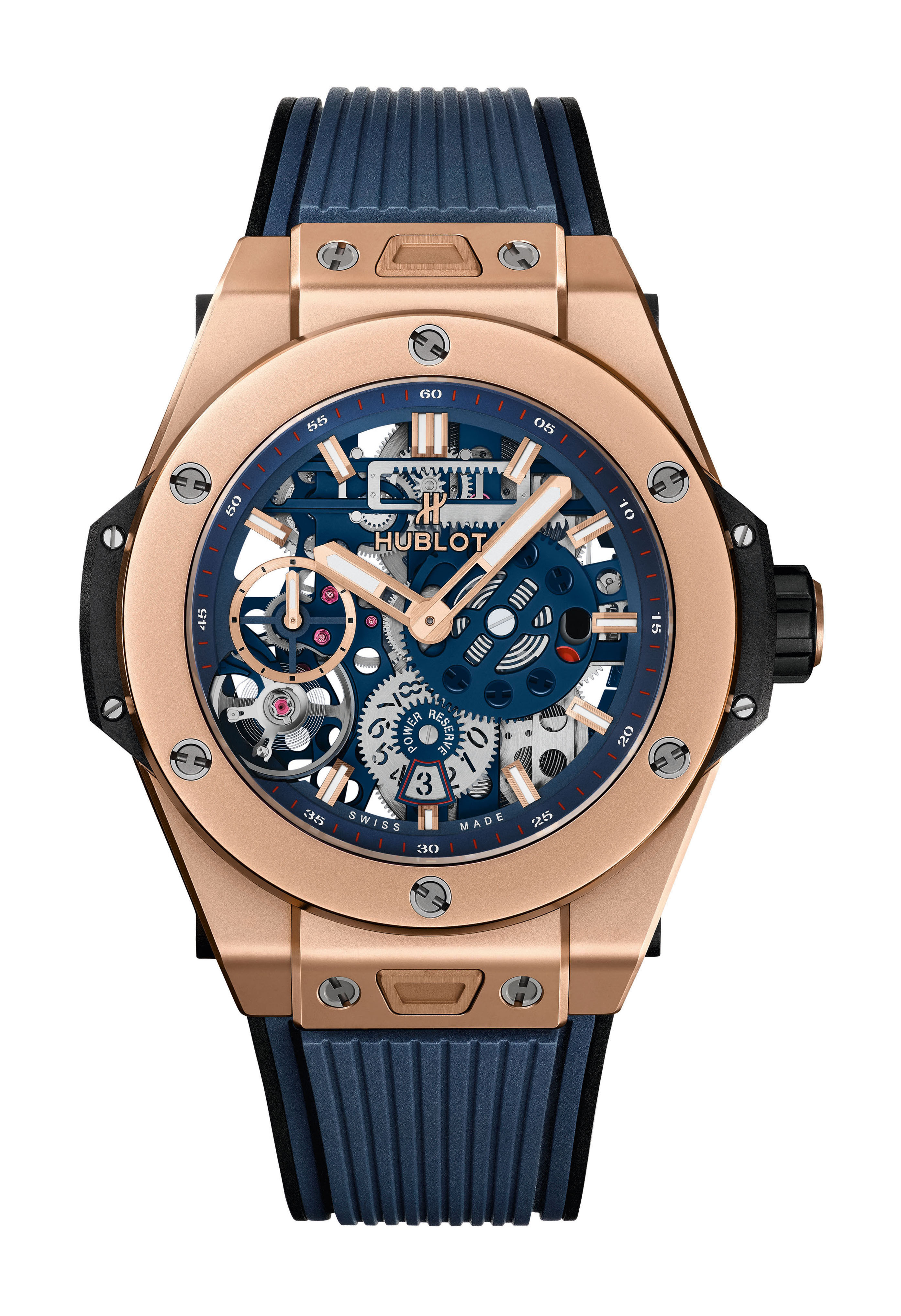 Hublot Big Bang MECA-10 King Gold Blue luxury timepiece - detailed view