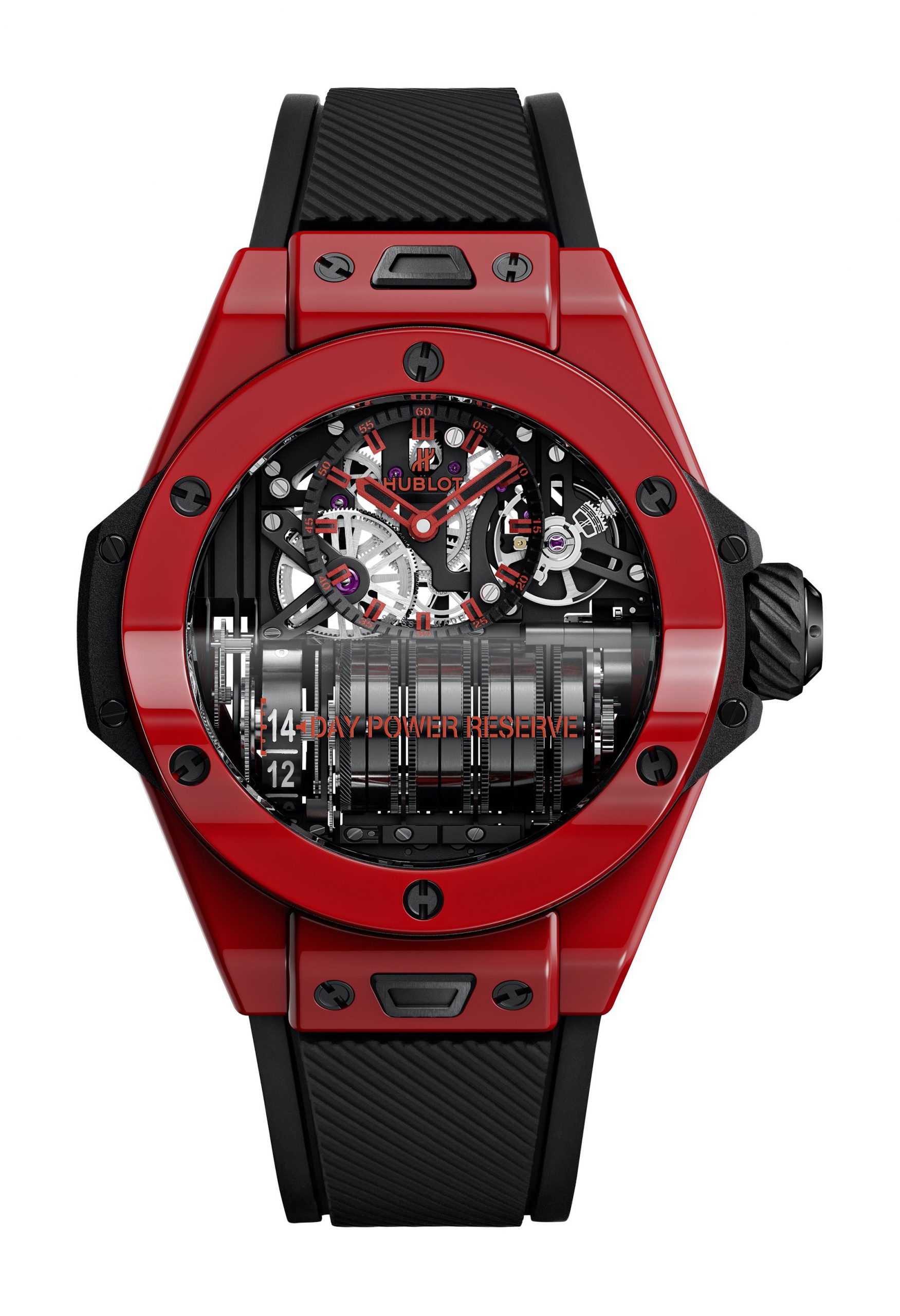 Hublot Big Bang MP-11 Power Reserve 14 Days Red Magic luxury timepiece - detailed view