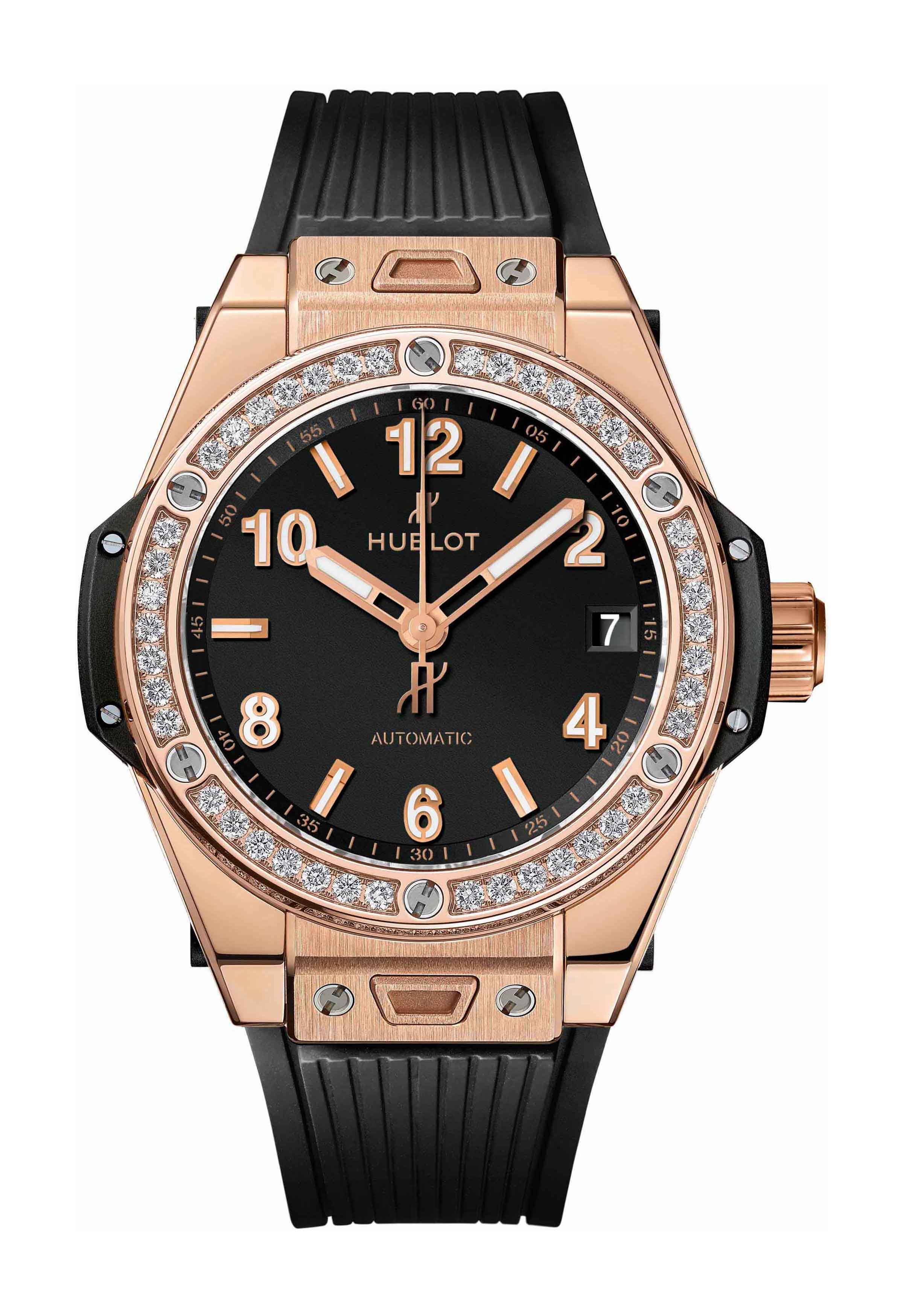 Hublot Big Bang One Click King Gold Diamonds luxury timepiece - detailed view