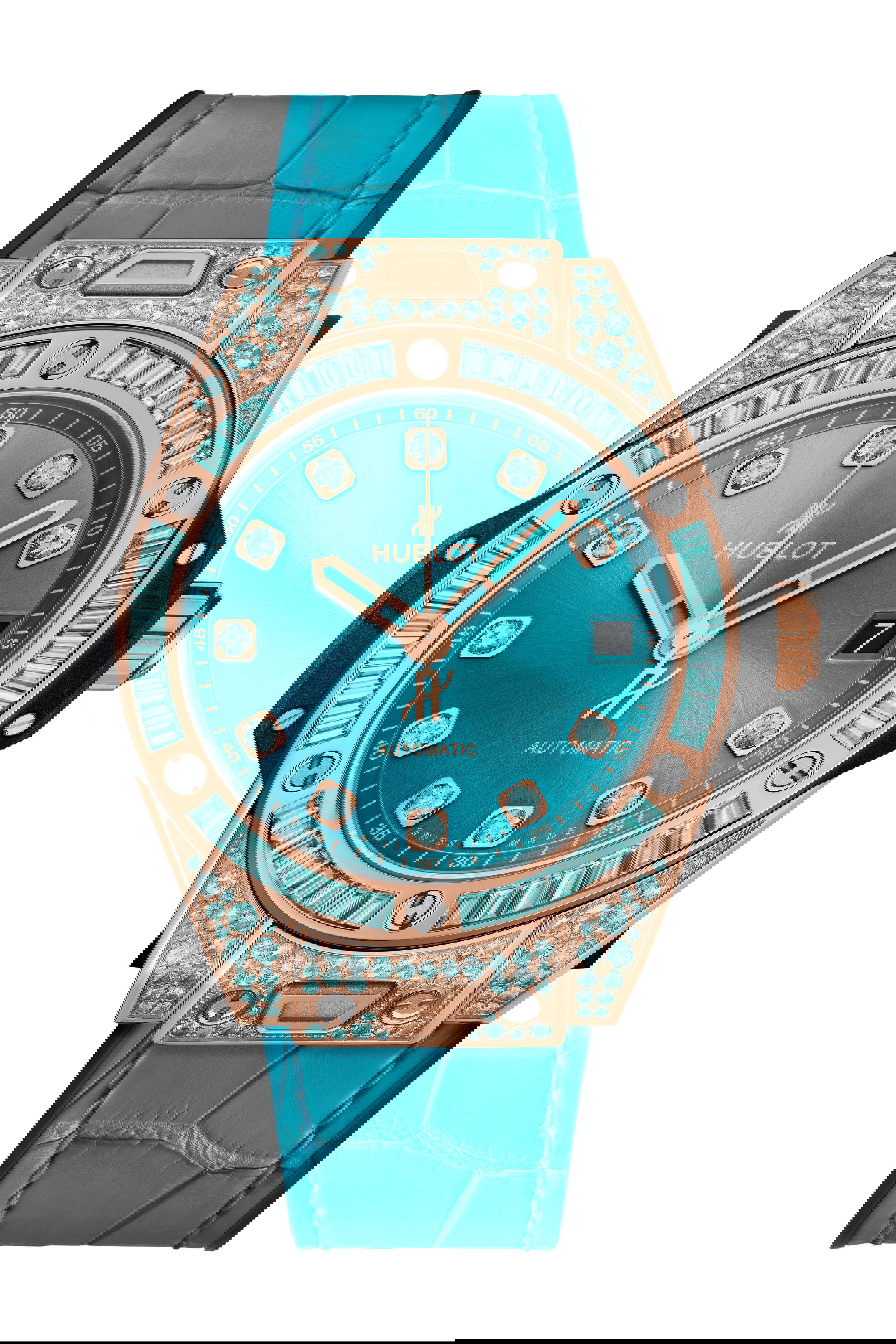 Hublot Big Bang One Click King Gold Paraiba luxury timepiece - detailed view