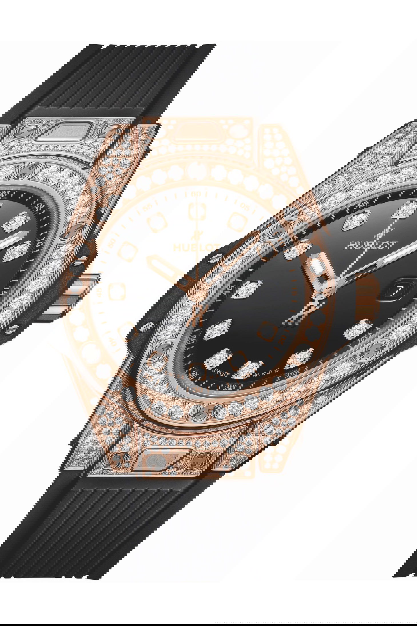 Hublot Big Bang One Click King Gold Pave luxury timepiece - detailed view