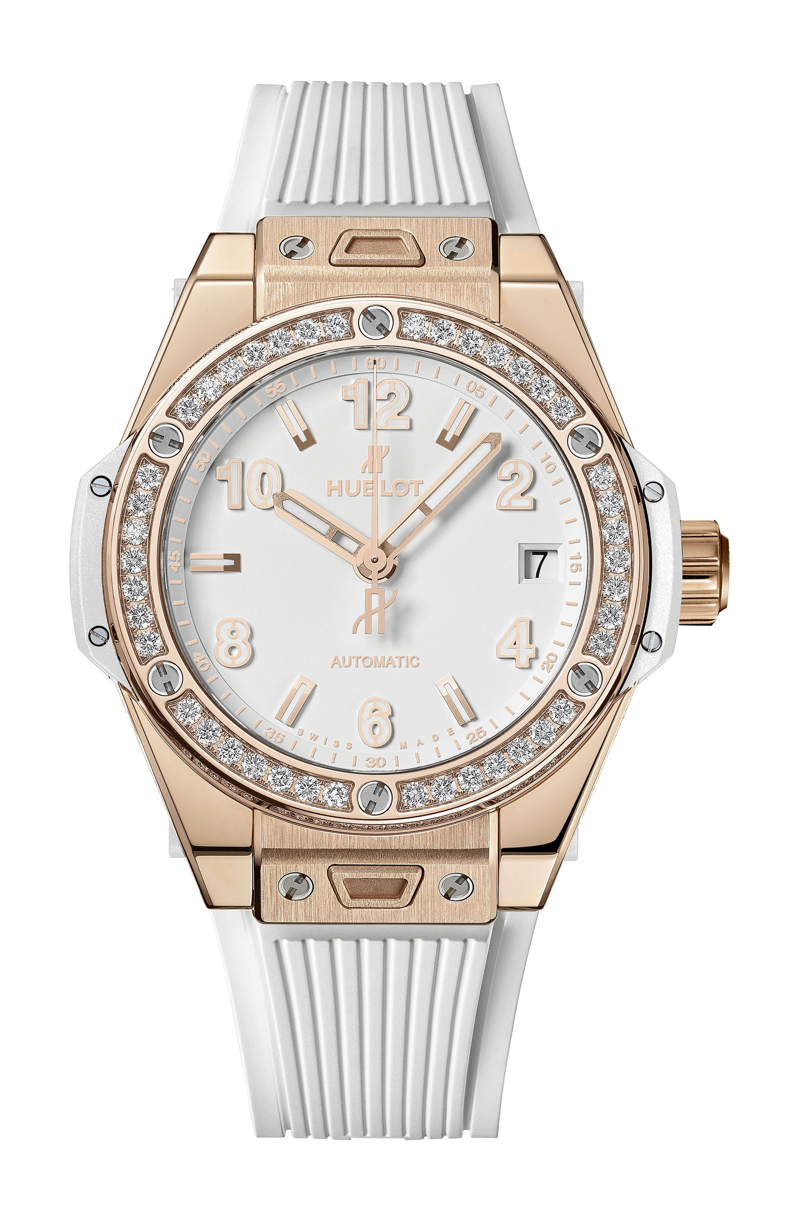 Hublot Big Bang One Click King Gold White Diamonds luxury timepiece - detailed view