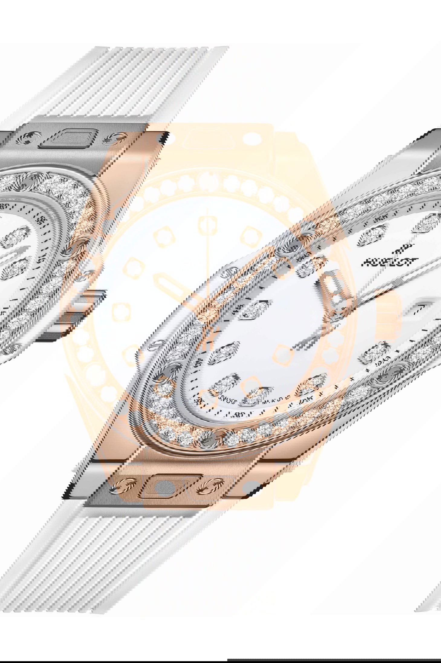 Hublot Big Bang One Click King Gold White Diamonds luxury timepiece - detailed view