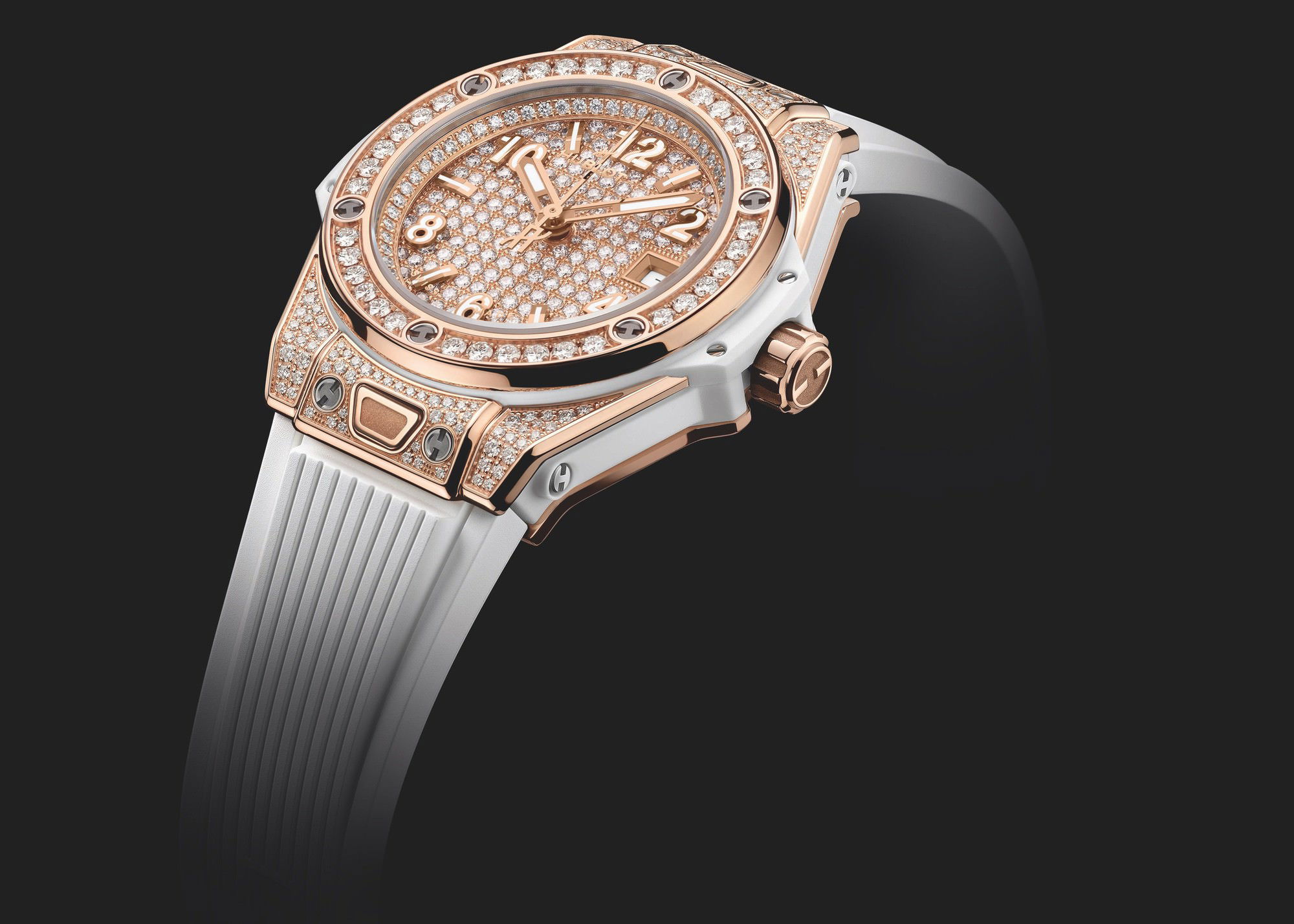Hublot Big Bang One Click King Gold White Full Pave - View 2