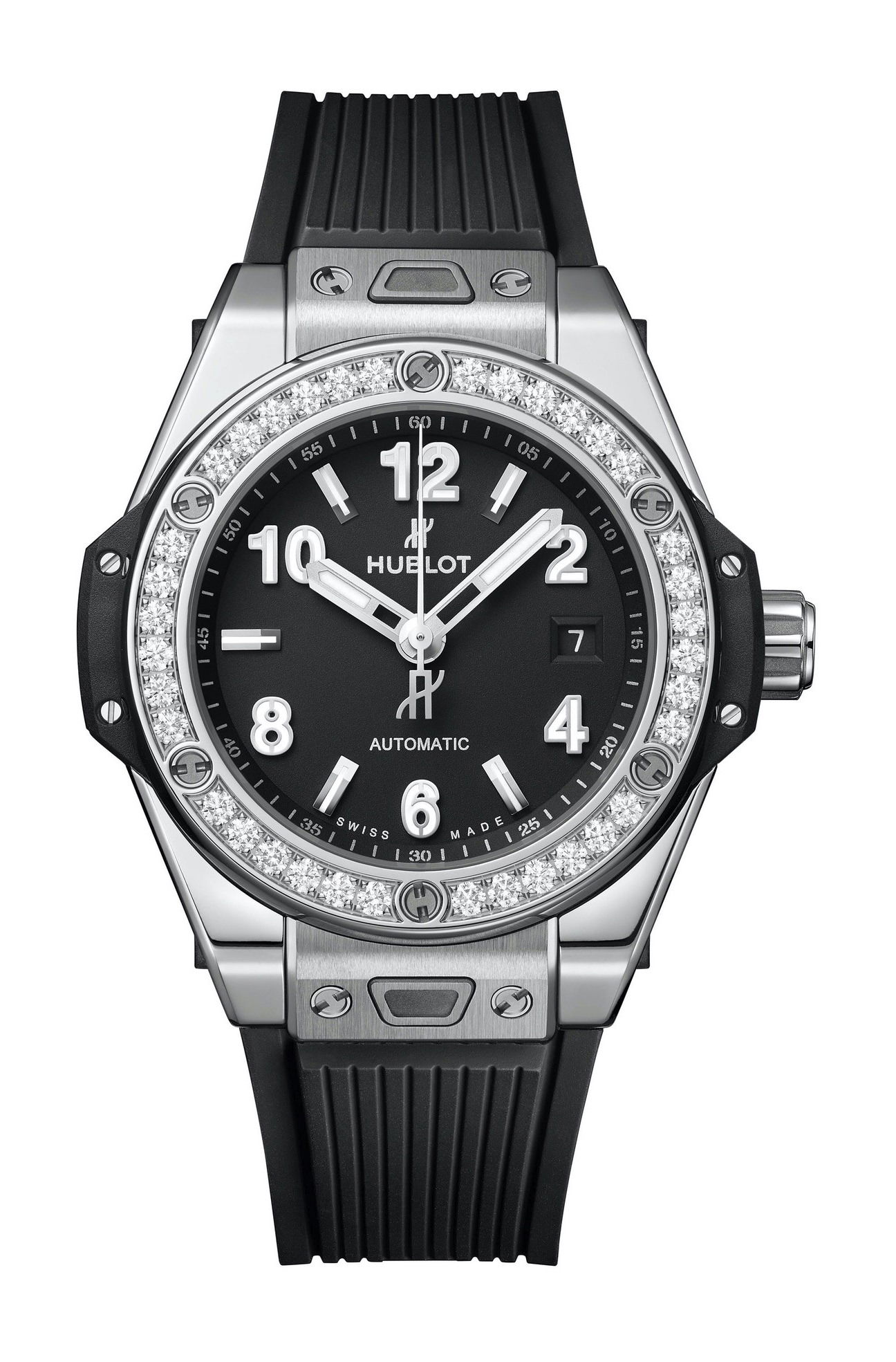 Hublot Big Bang One Click Steel Diamond 33mm luxury timepiece - detailed view