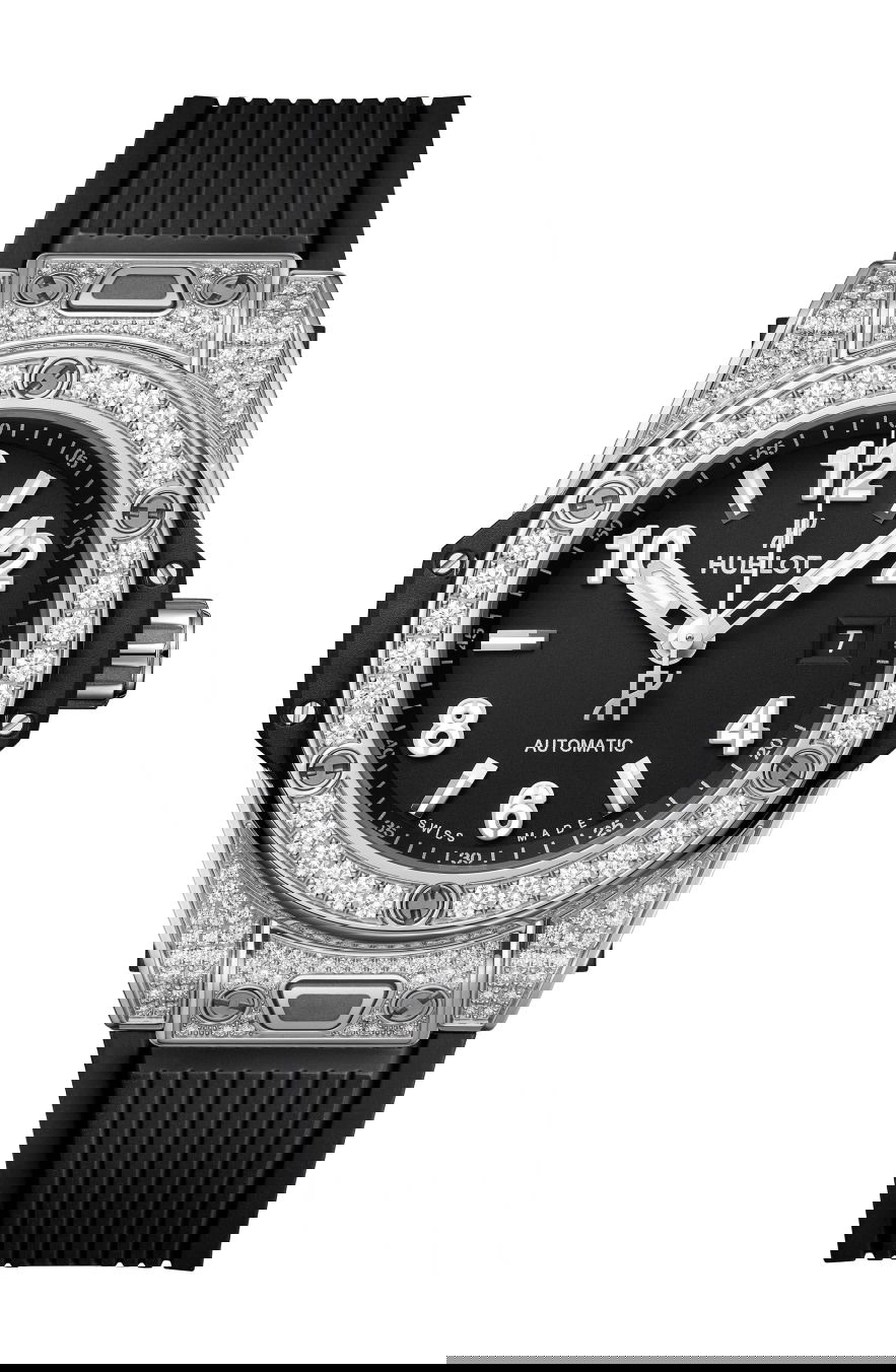 Hublot Big Bang One Click Steel Pavé 33mm luxury timepiece - detailed view