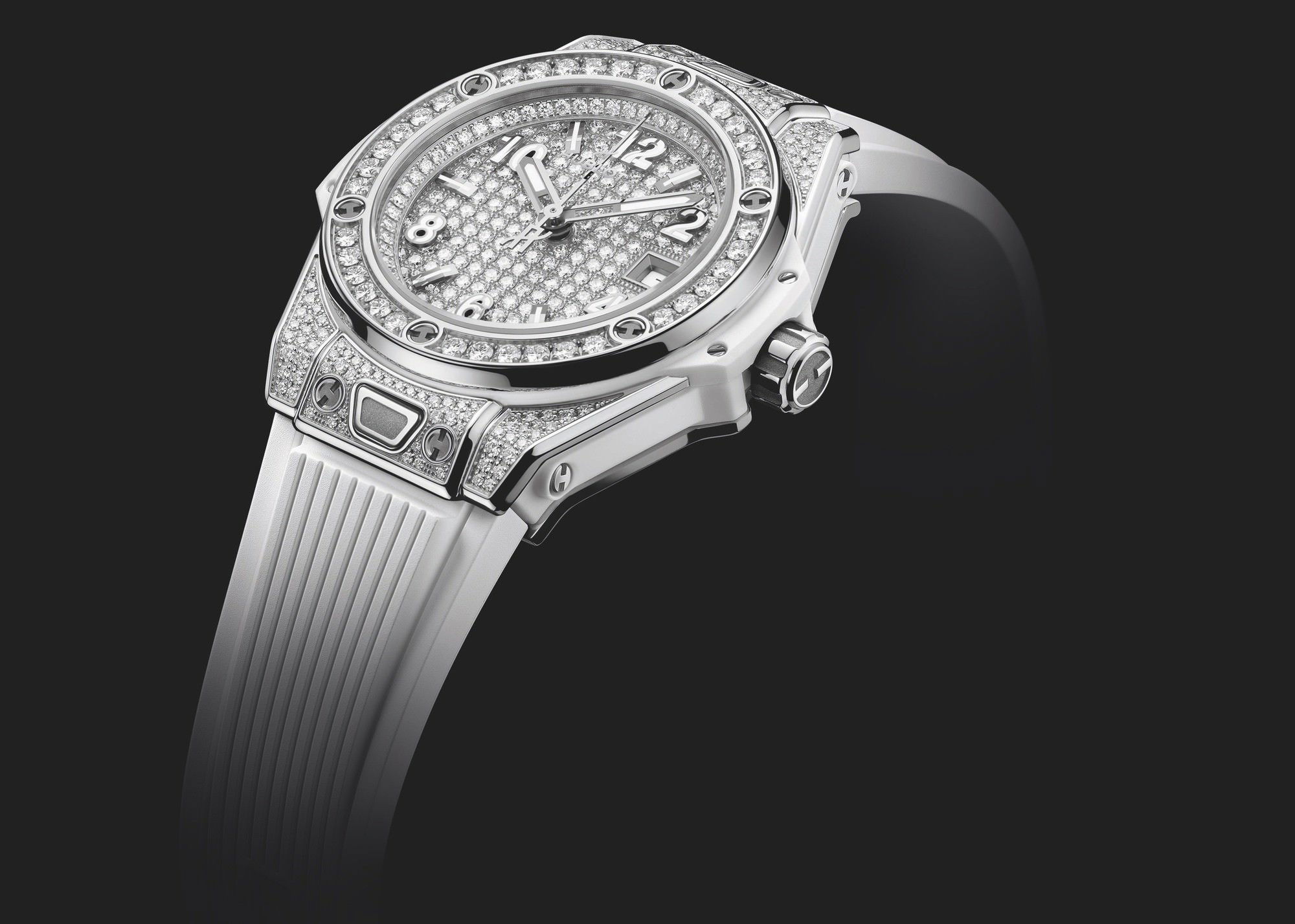 Hublot Big Bang One Click Steel White Full Pave - View 2