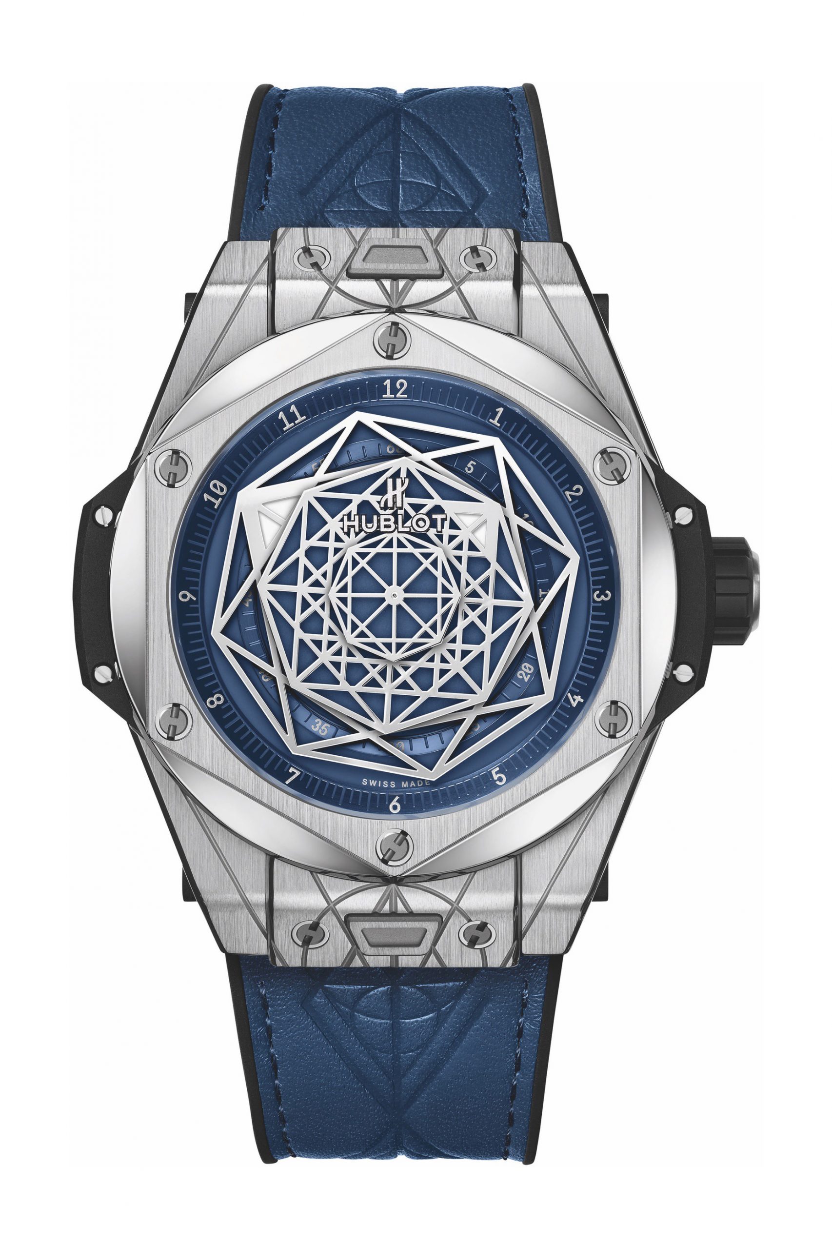 Hublot Big Bang Sang Bleu Titanium Blue luxury timepiece - detailed view