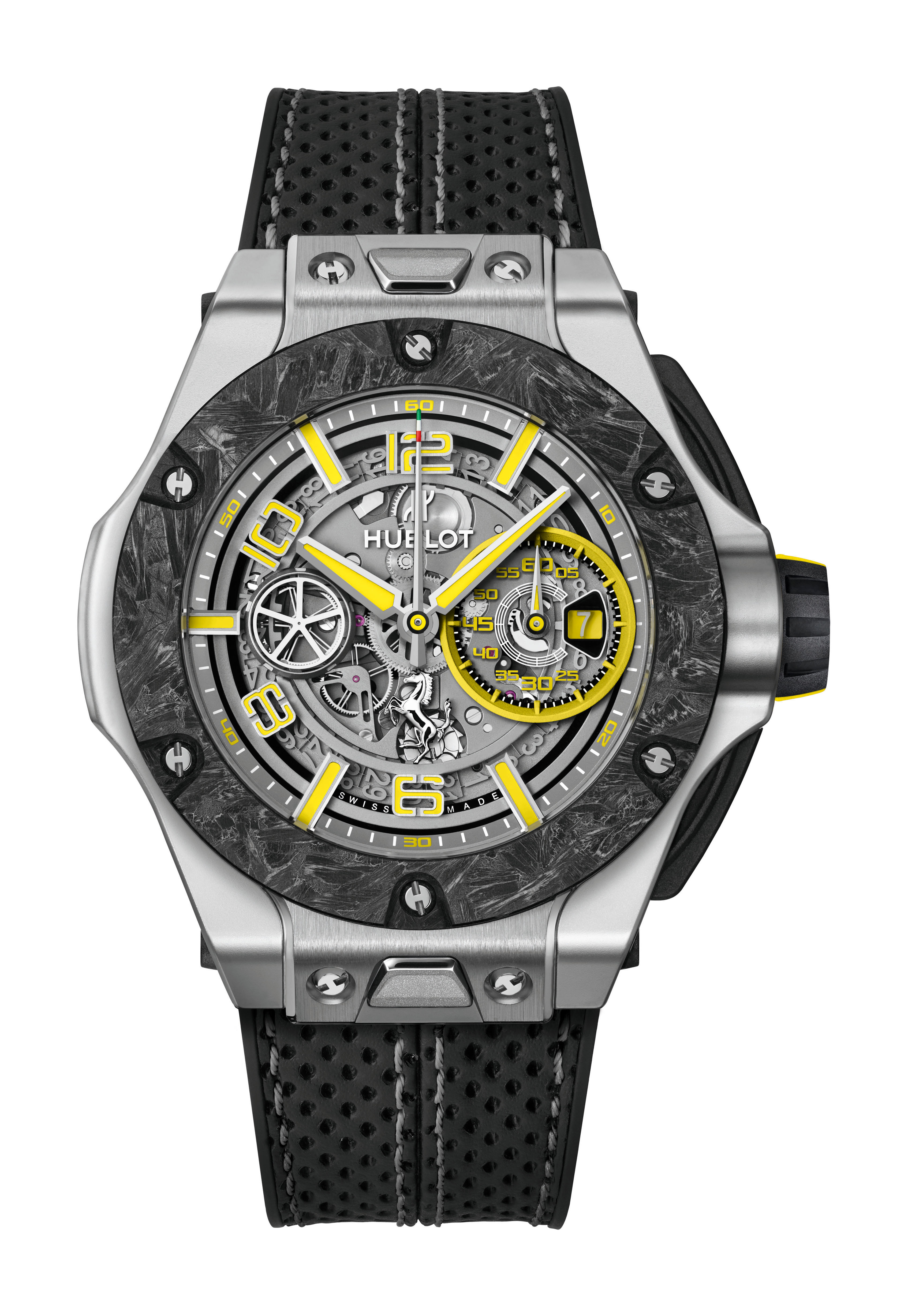 Hublot Big Bang Scuderia Ferrari 90th Anniversary Platinum luxury timepiece - detailed view