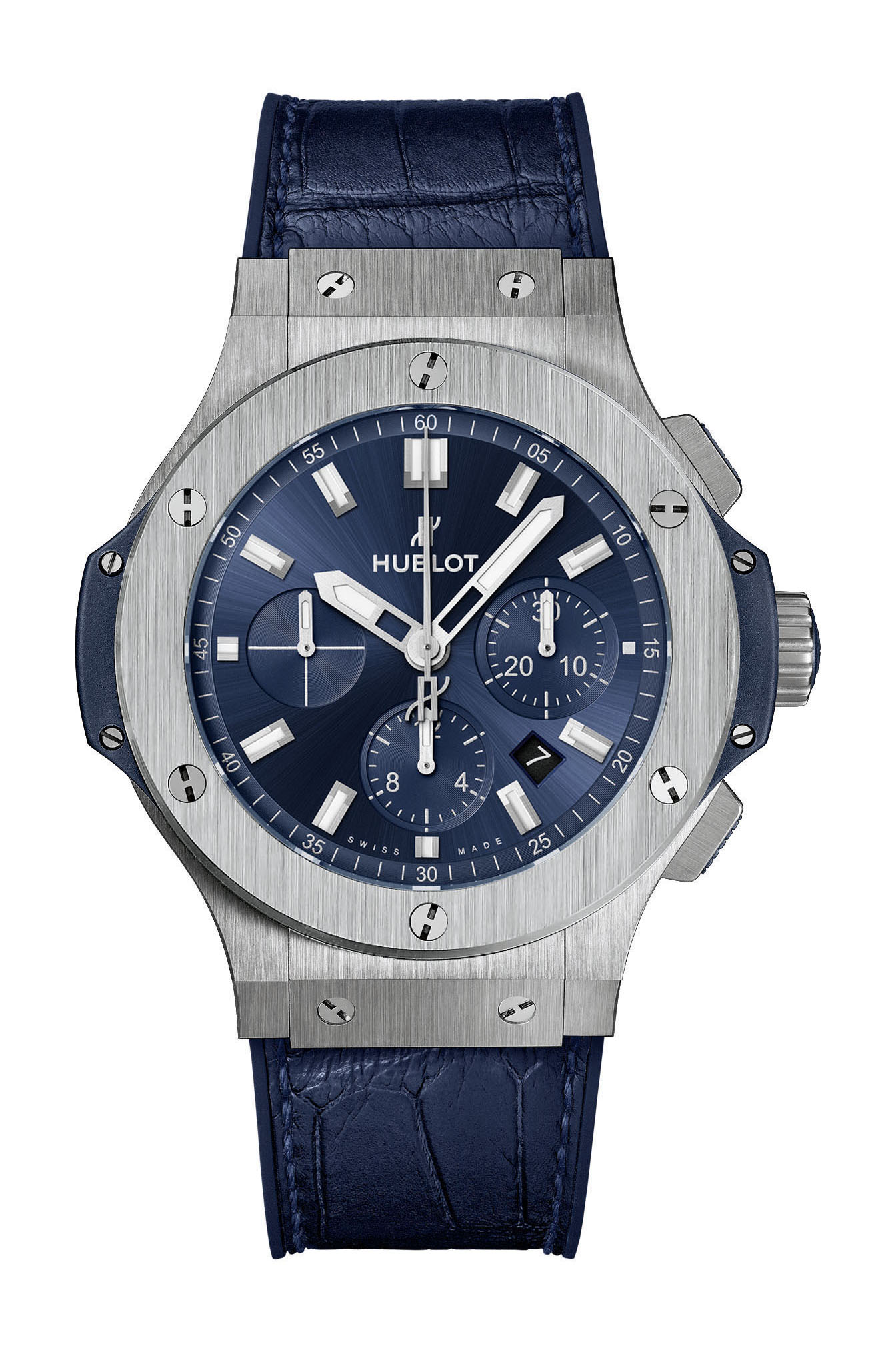 Hublot Big Bang Steel Blue luxury timepiece - detailed view