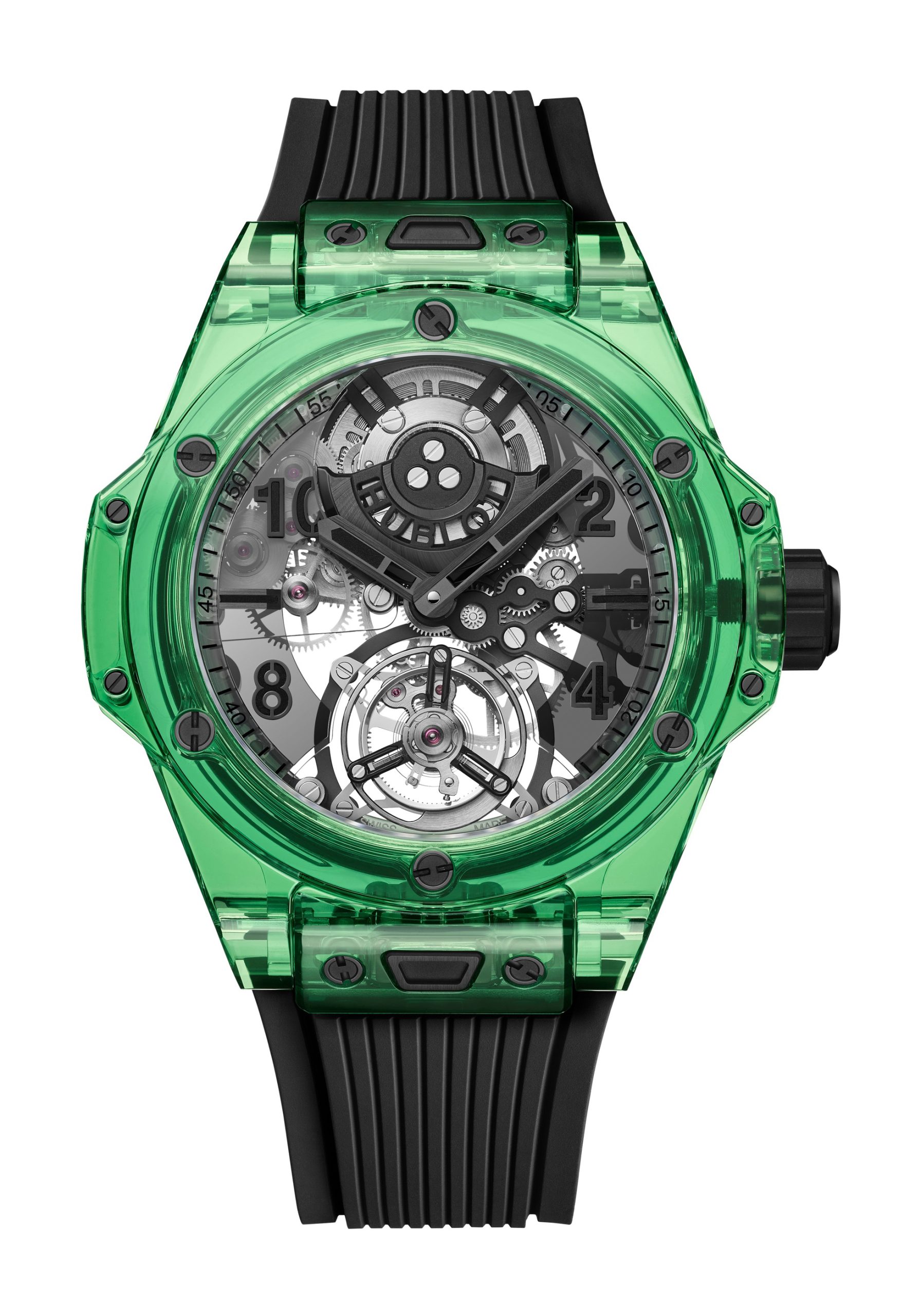 Hublot Big Bang Tourbillon Automatic Green Saxem luxury timepiece - detailed view