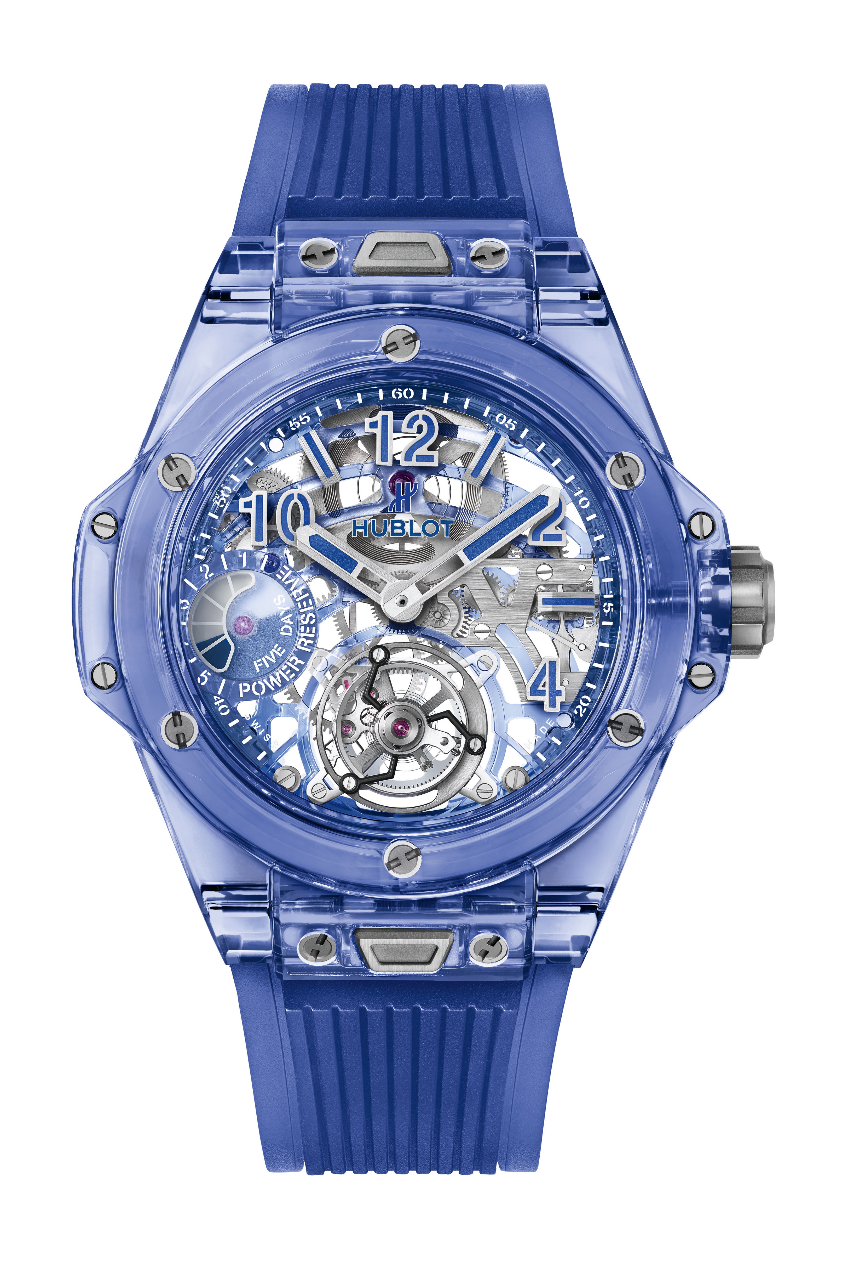 Hublot Big Bang Tourbillon Power Reserve 5 days Blue Sapphire luxury timepiece - detailed view