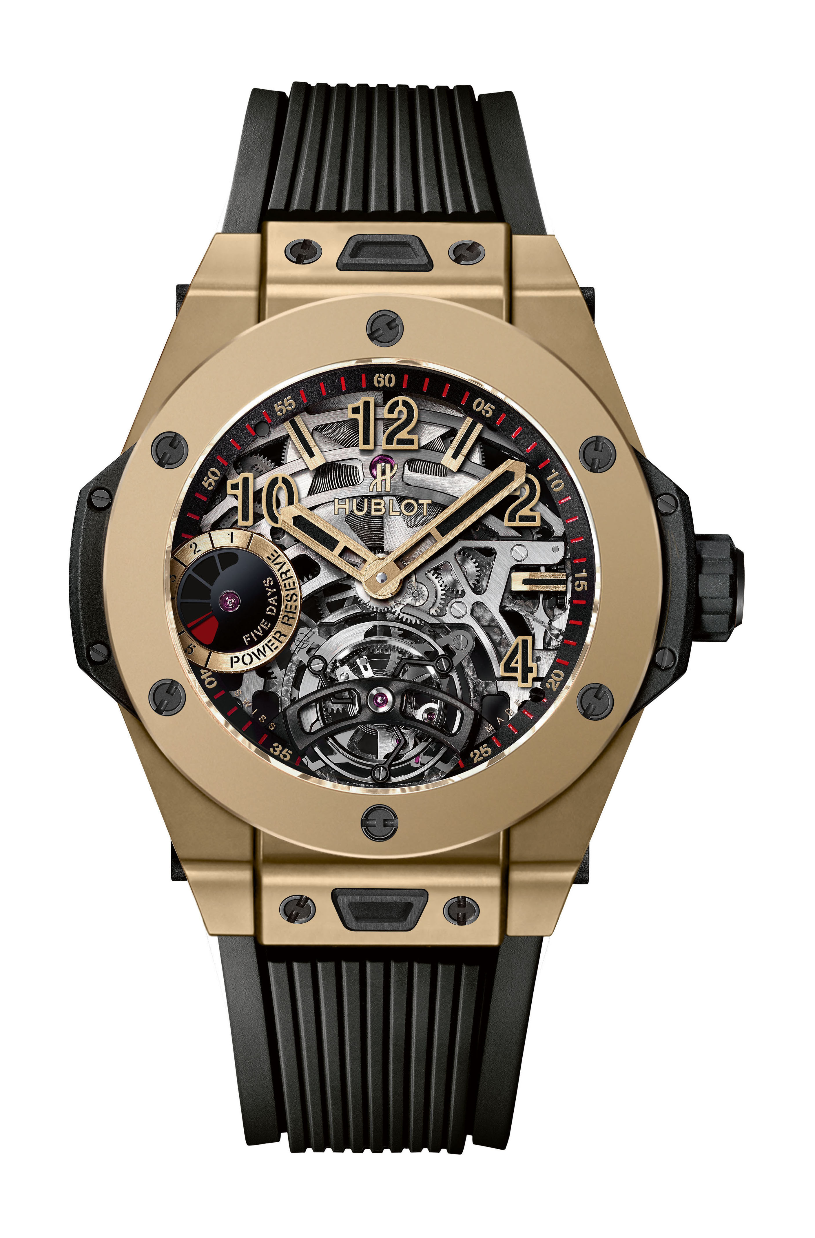 Hublot Big Bang Tourbillon Power Reserve 5 Days Full Magic Gold luxury timepiece - detailed view