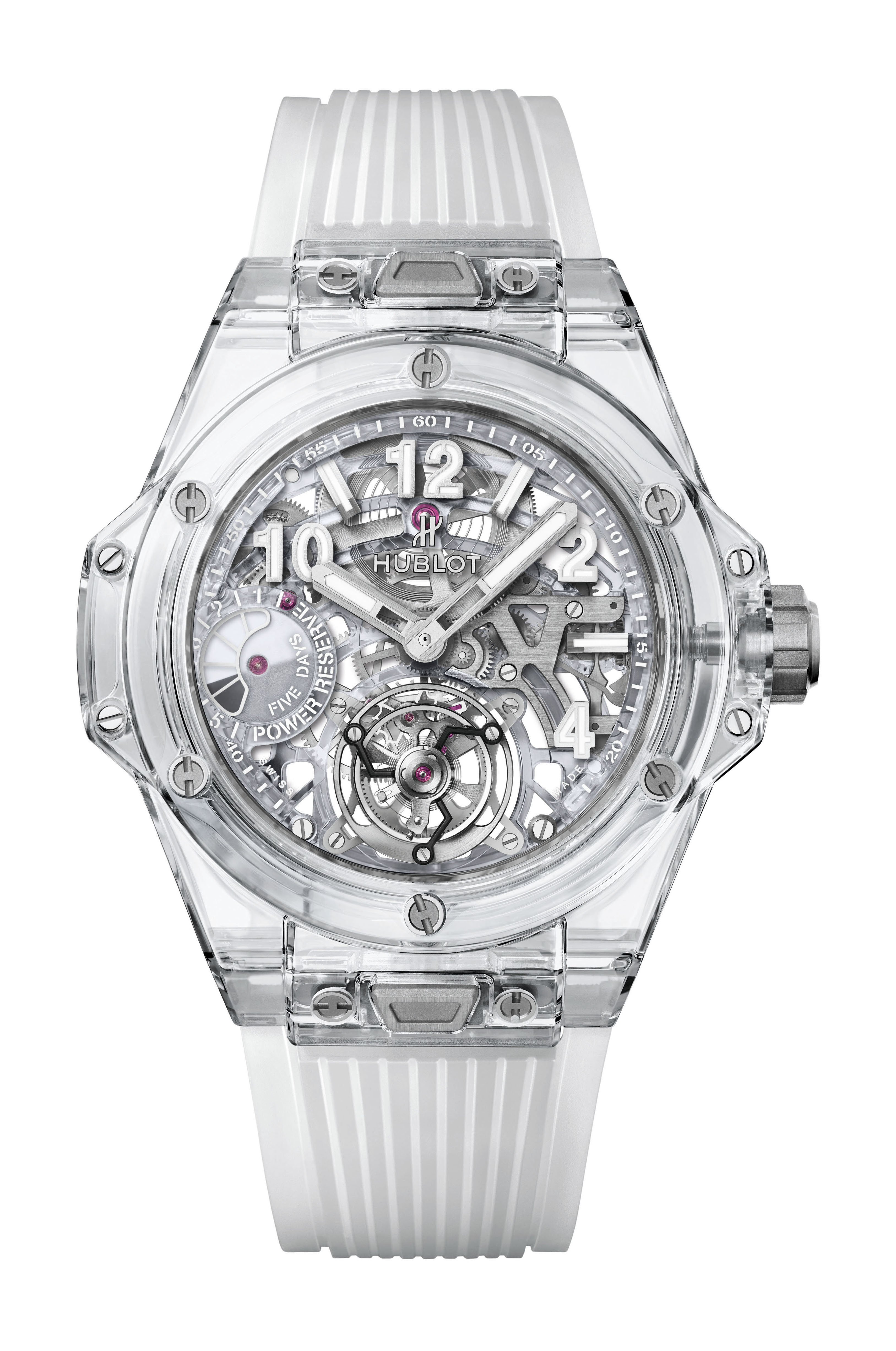 Hublot Big Bang Tourbillon Power Reserve 5 days Sapphire luxury timepiece - detailed view