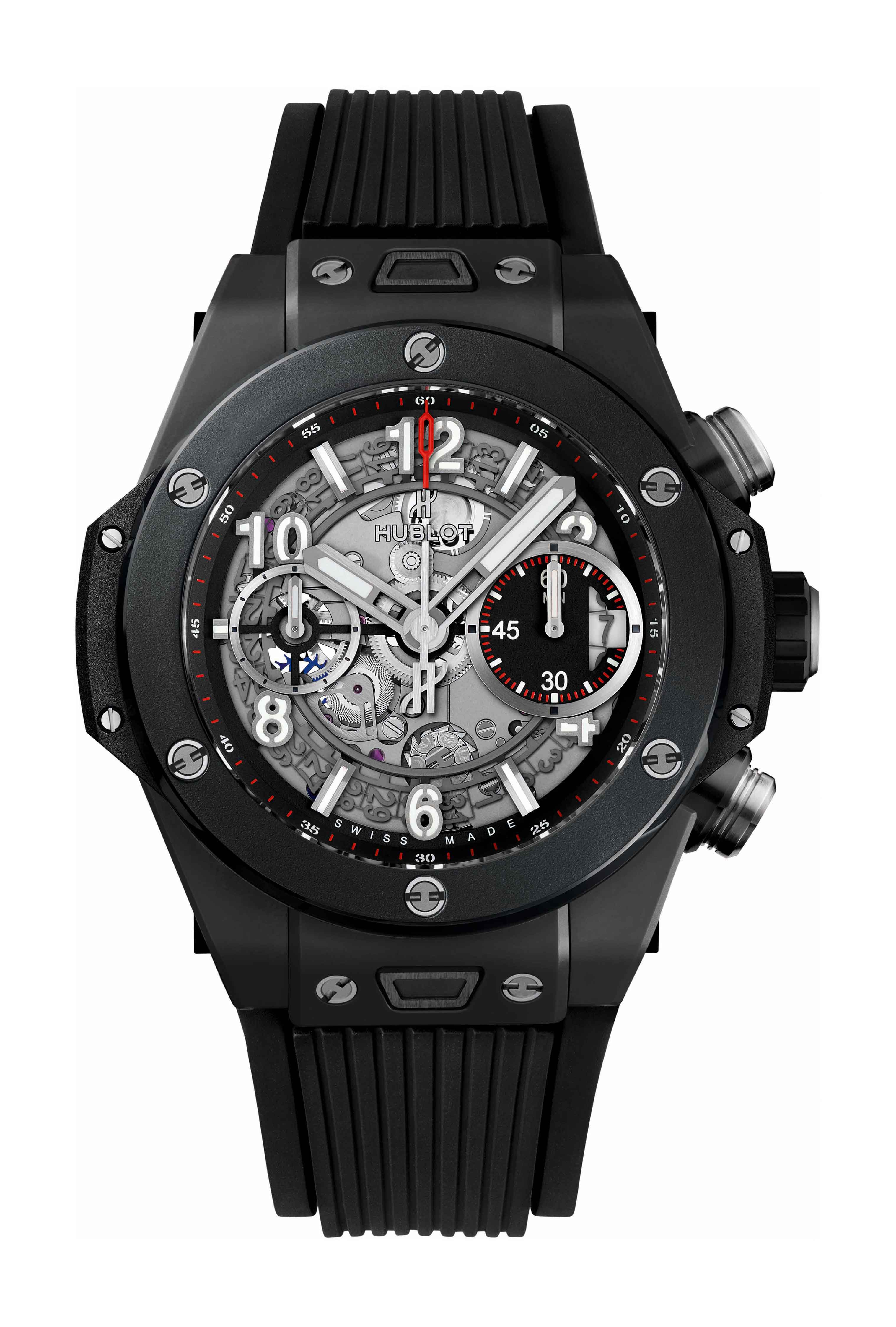 Hublot Big Bang Unico Black Magic luxury timepiece - detailed view