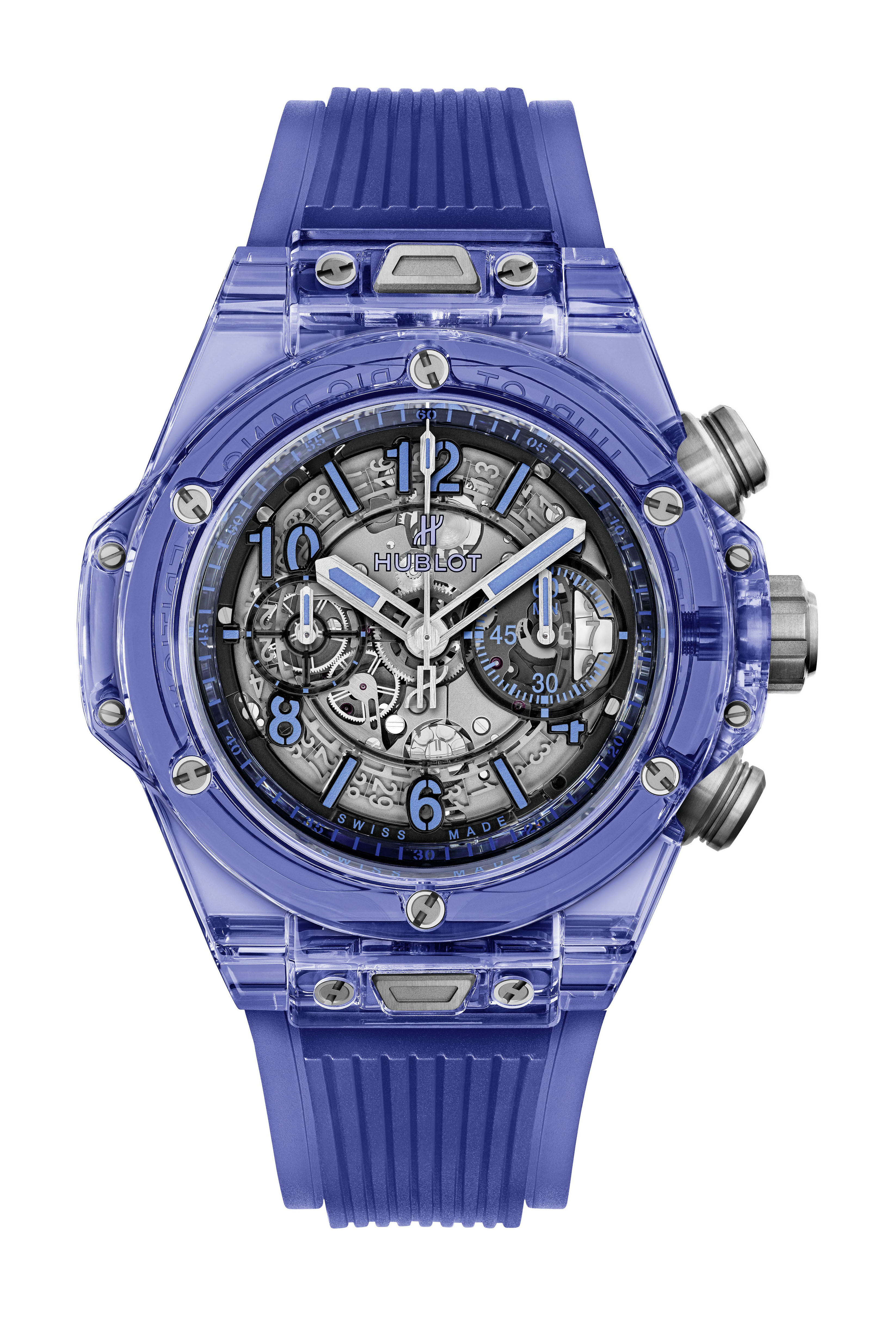 Hublot Big Bang Unico Blue Sapphire luxury timepiece - detailed view
