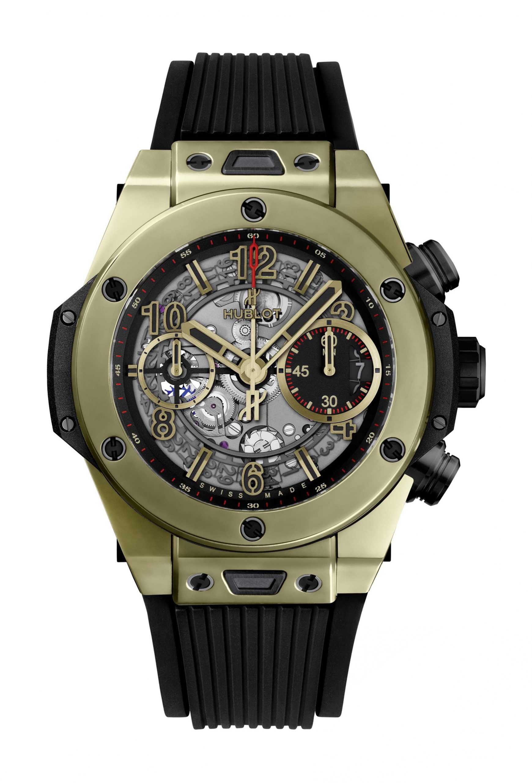 Hublot Big Bang Unico Full Magic Gold luxury timepiece - detailed view