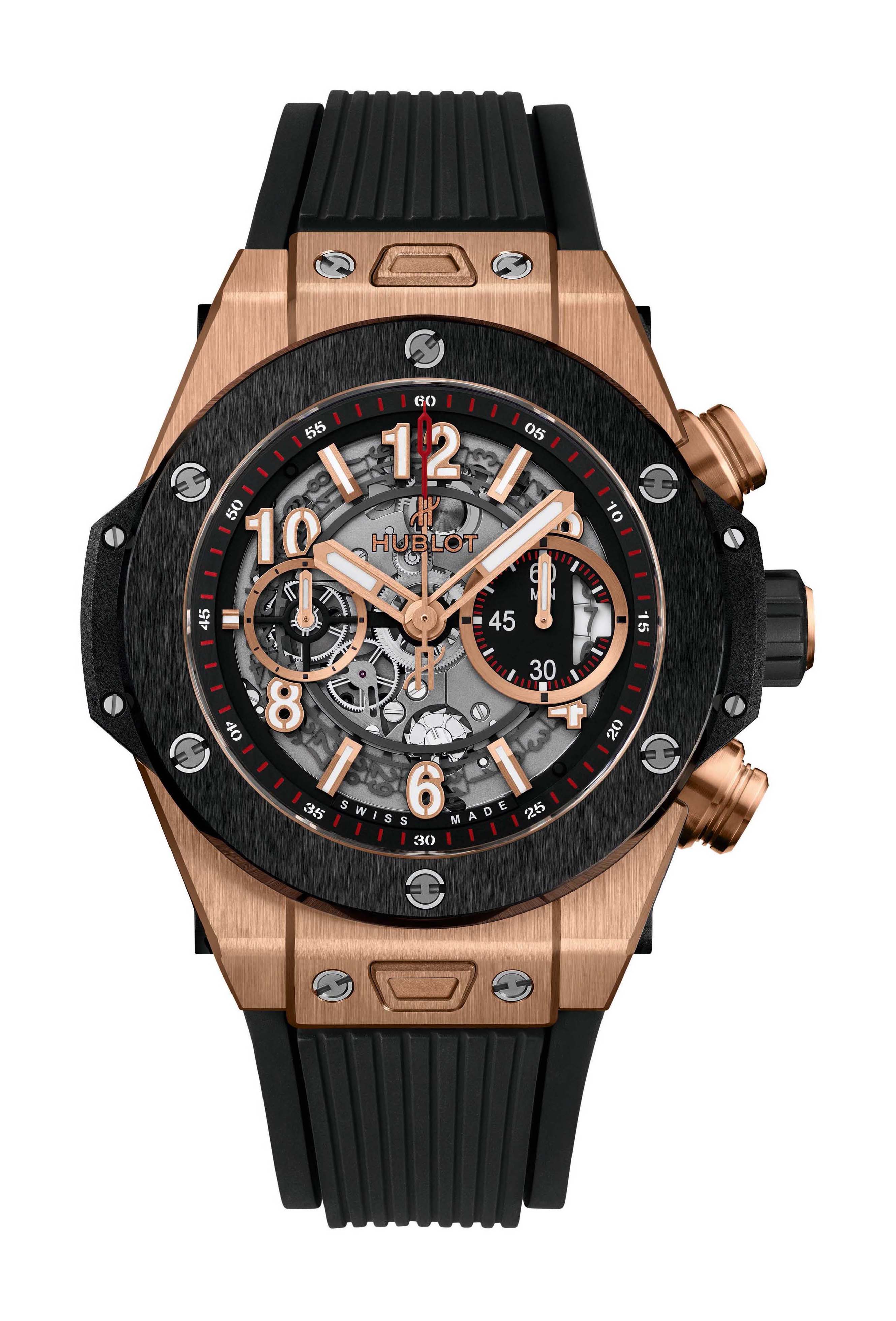 Hublot Big Bang Unico King Gold Ceramic luxury timepiece - detailed view
