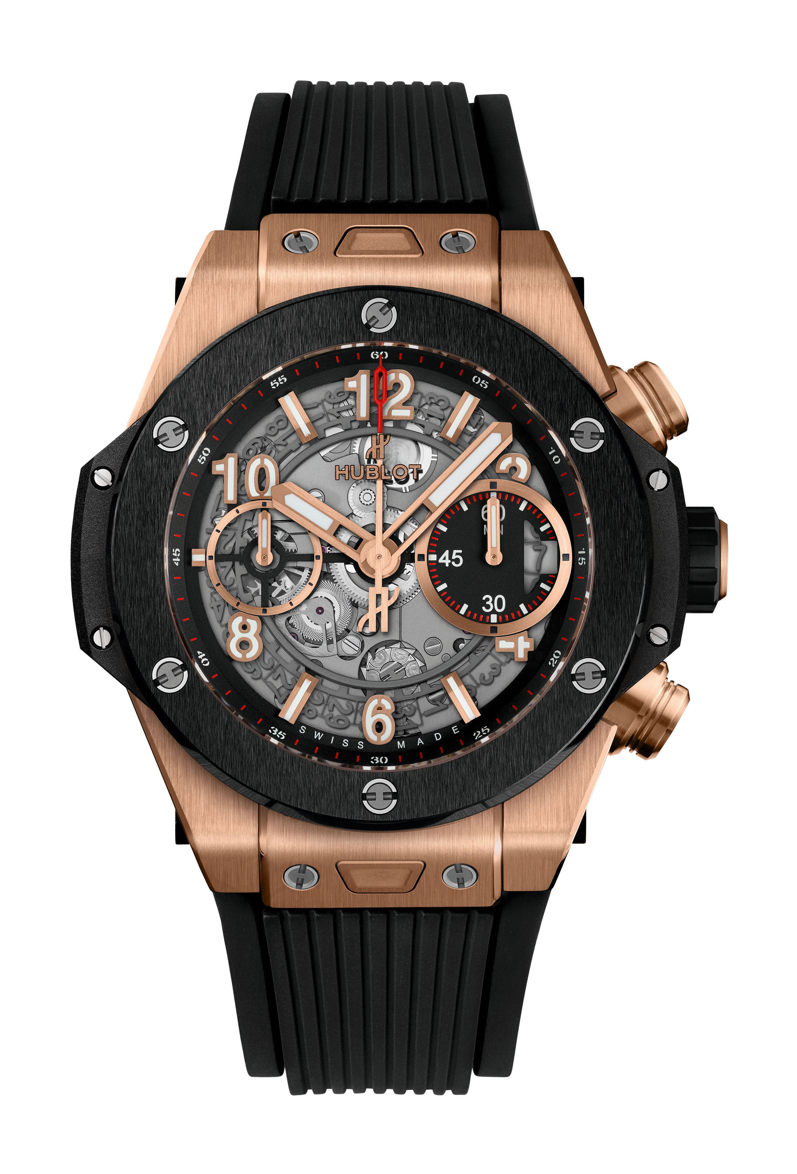 Hublot Big Bang Unico King Gold Ceramic luxury timepiece - detailed view