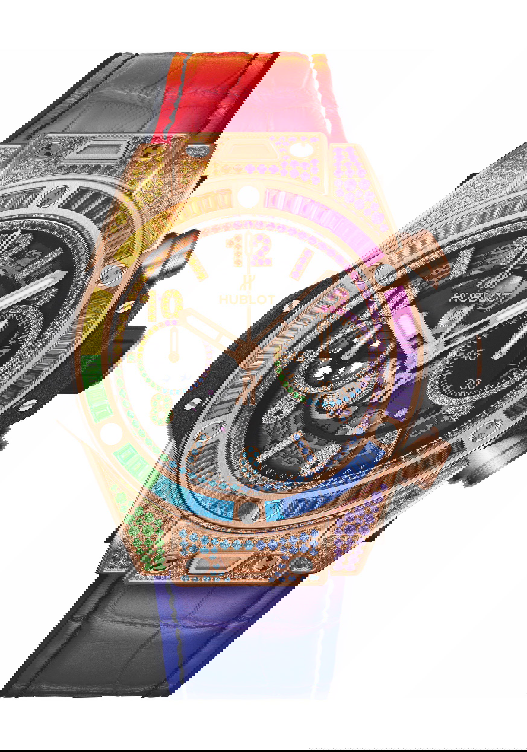 Hublot Big Bang Unico King Gold Rainbow luxury timepiece - detailed view