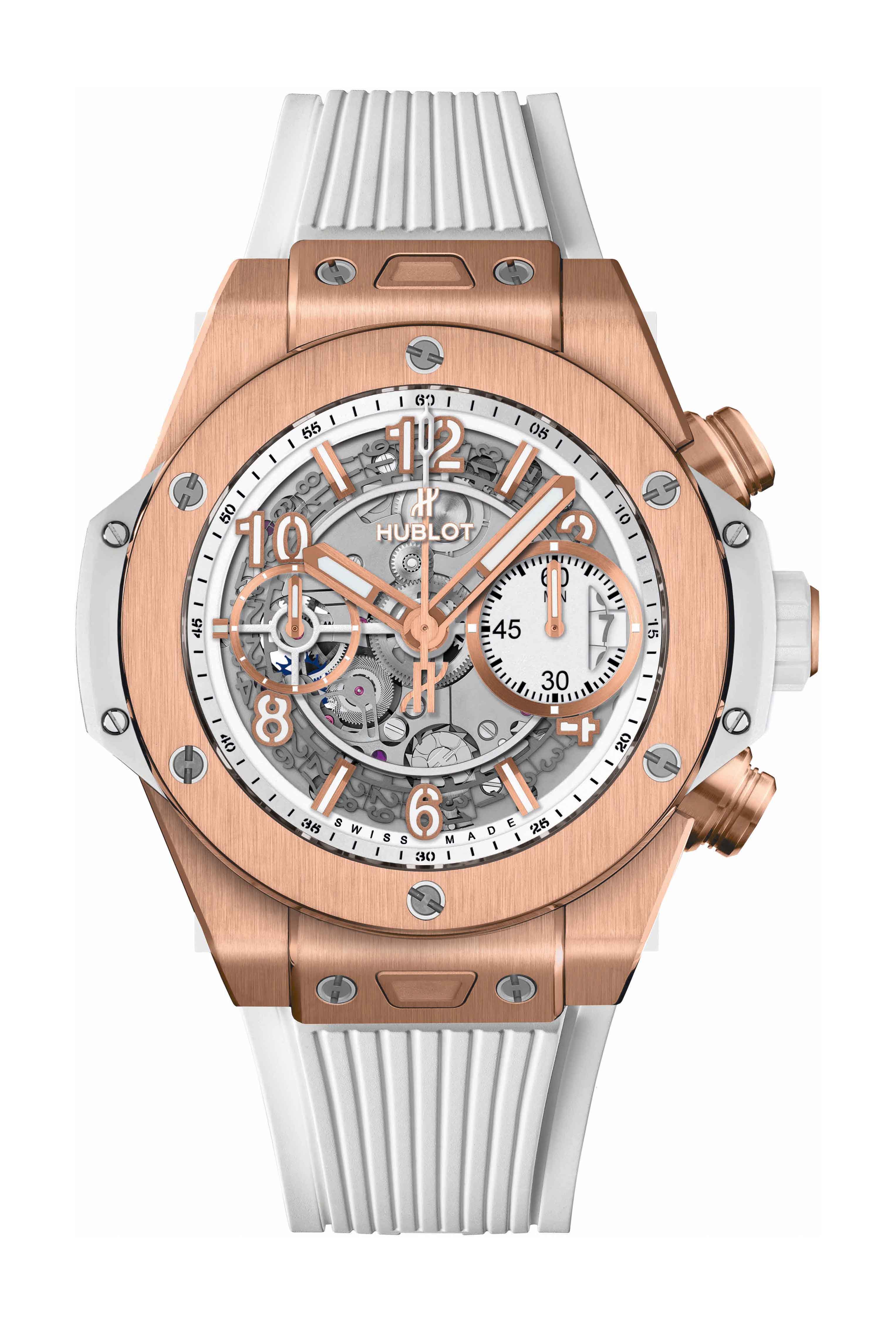 Hublot Big Bang Unico King Gold White luxury timepiece - detailed view