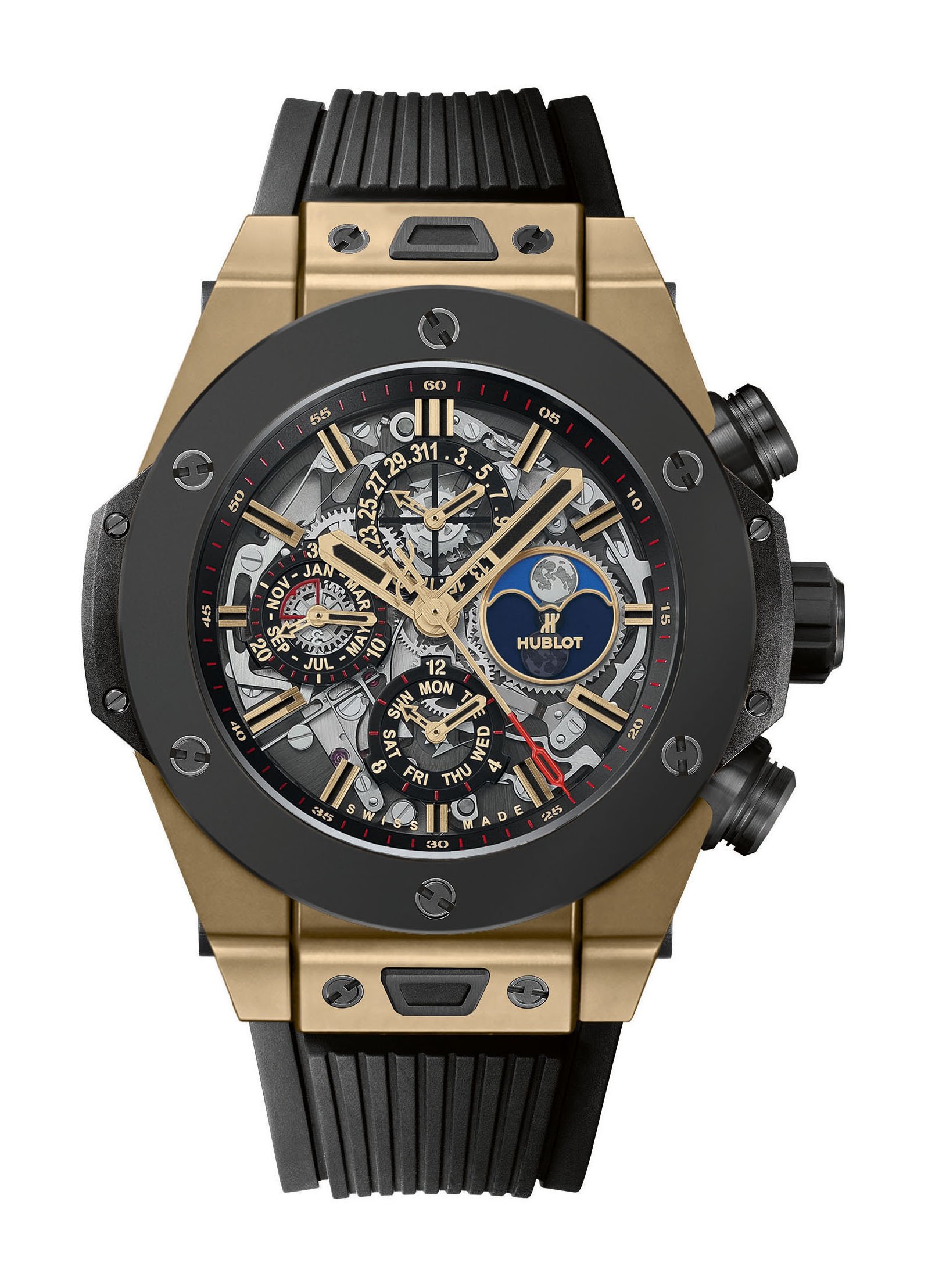 Hublot Big Bang Unico Perpetual Calendar Magic Gold Ceramic luxury timepiece - detailed view