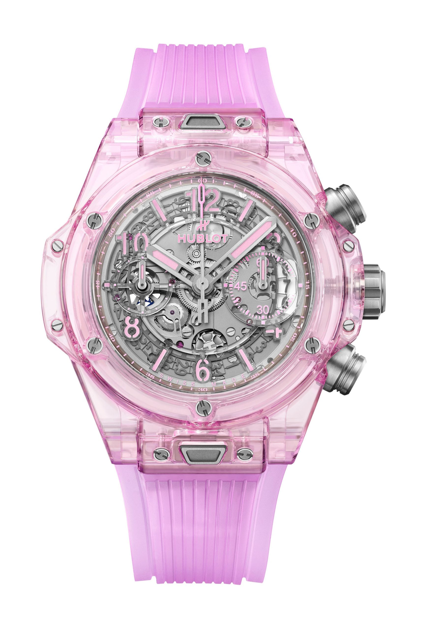 Hublot Big Bang Unico Pink Sapphire luxury timepiece - detailed view